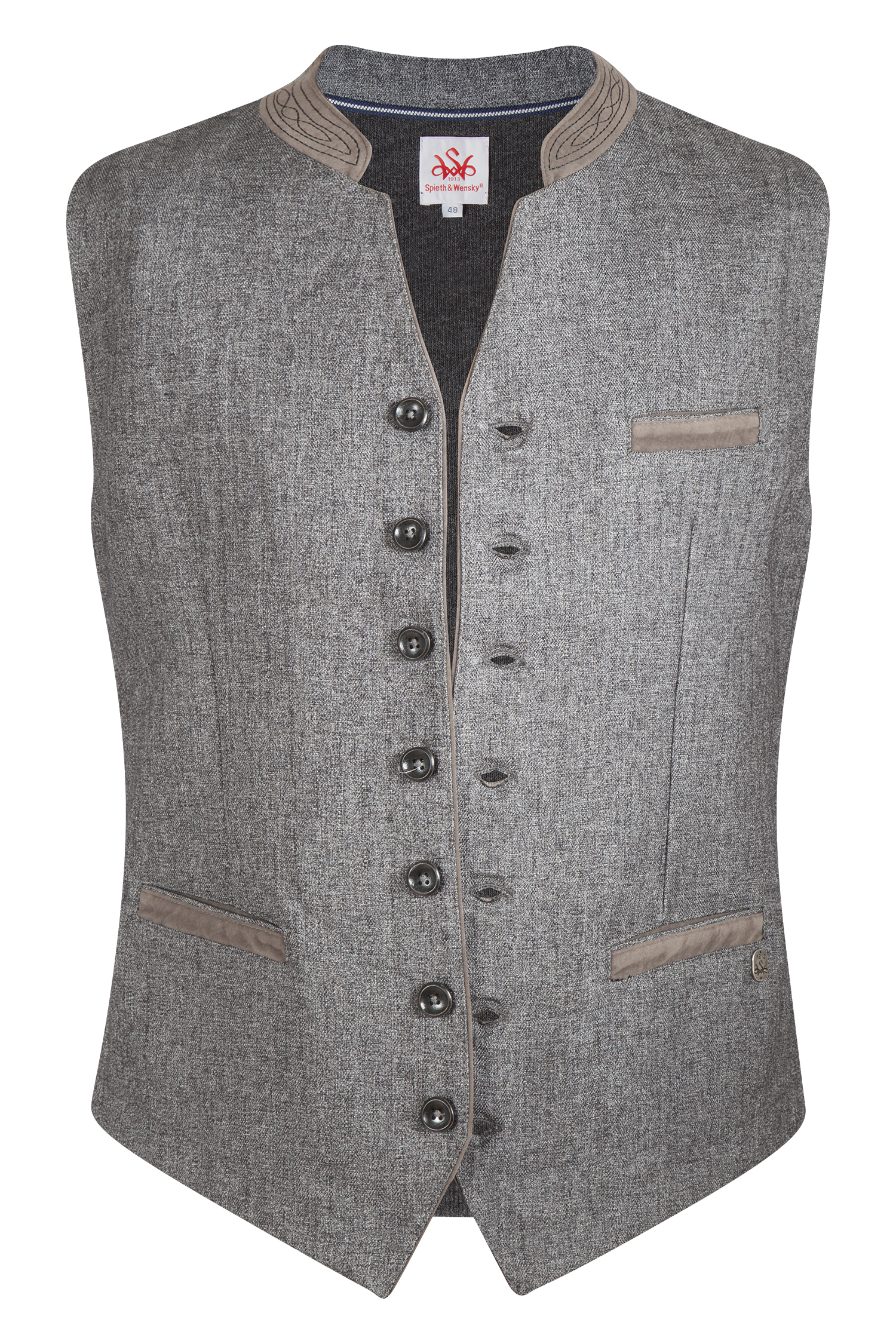 1346-0006-GR7-23-05-e7111 Trachtenweste Allesio in dunkelgrau
