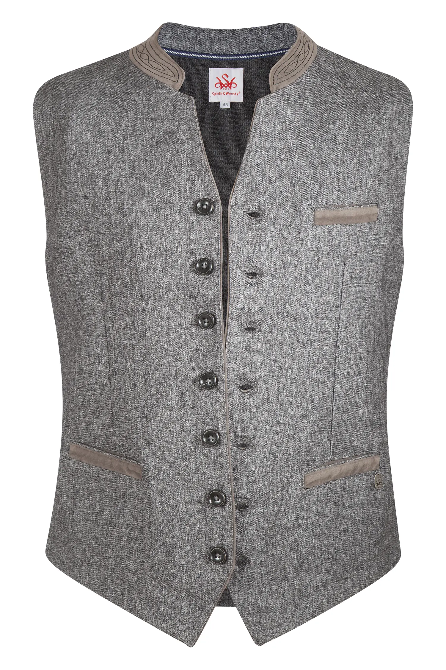 1346-0006-GR7-23-05-e7111 Trachtenweste Allesio in dunkelgrau