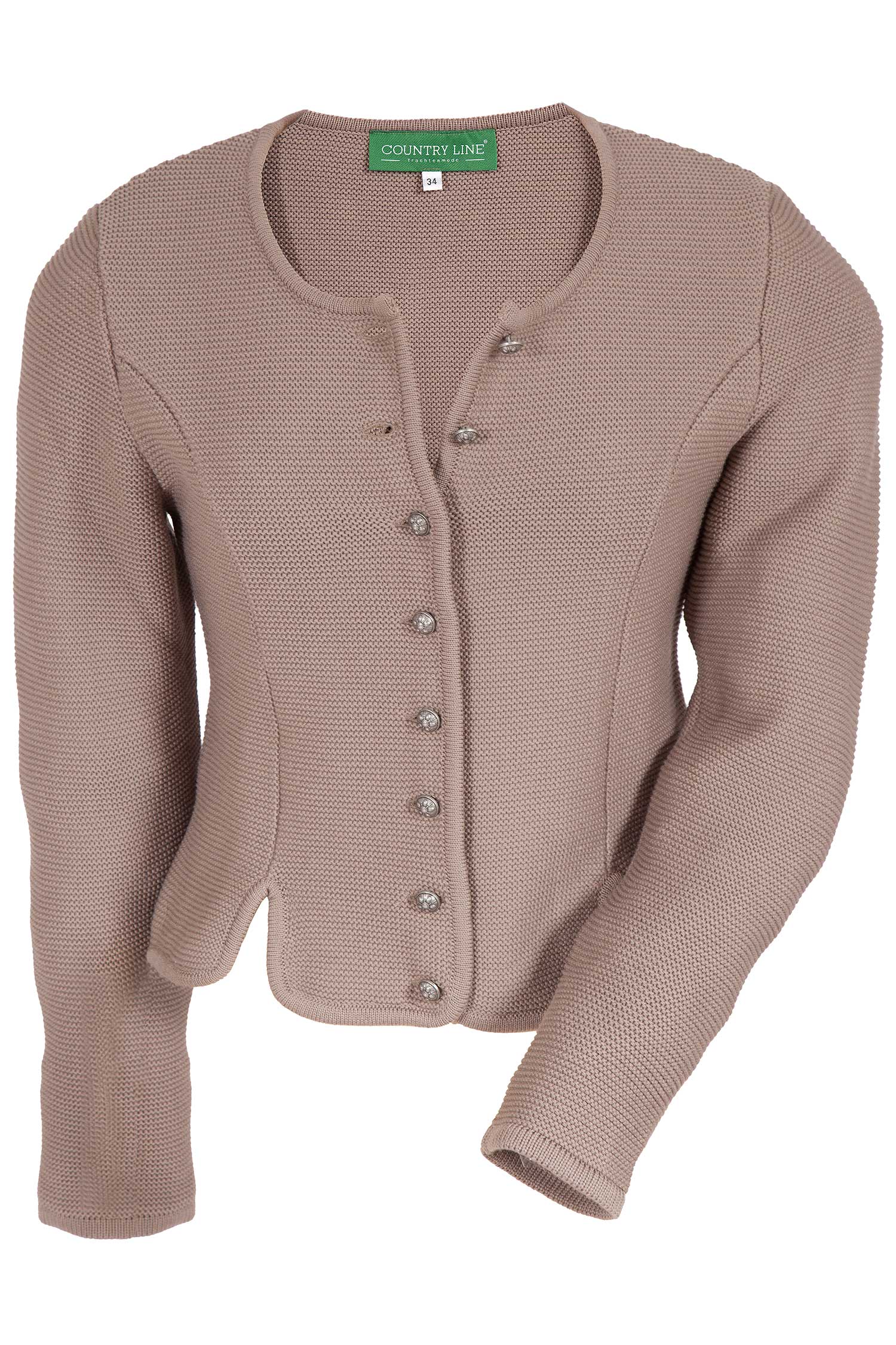 Trachten Strickjacke in schlamm von Country Line Strickjacke Trachtenjacke Damen taupe schlamm