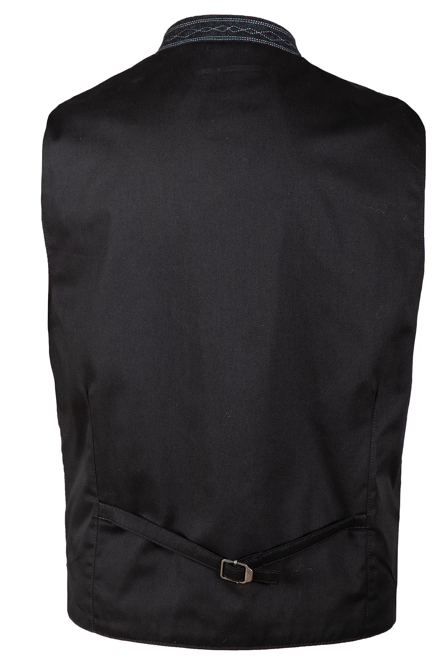 1343-0006-AN4-23-04a-5577b Trachtenweste Hausler aus Loden in anthrazit - Rückansicht