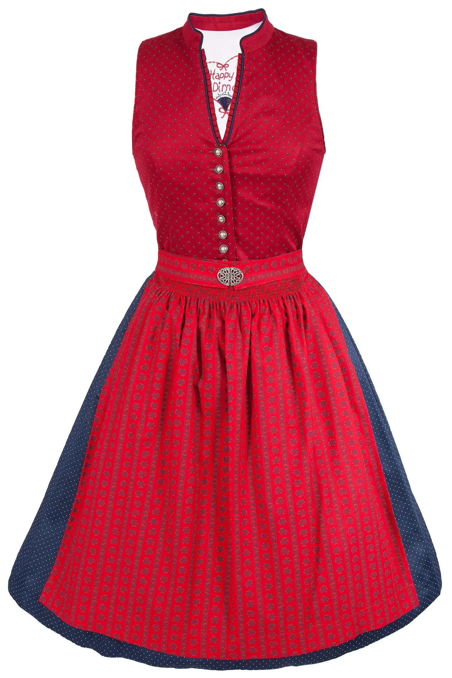 mini-dirndl-veronika-rot-hochgeschlossen-3081-0056-rt5-18-08b-9256-a Mini Dirndl Veronika leuchtrot hochgeschlossen
