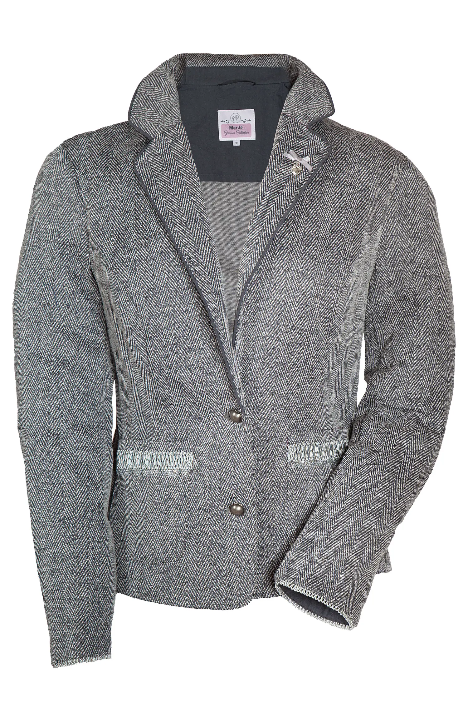 Trachtenblazer Margit in grau mit Glitzerdetail