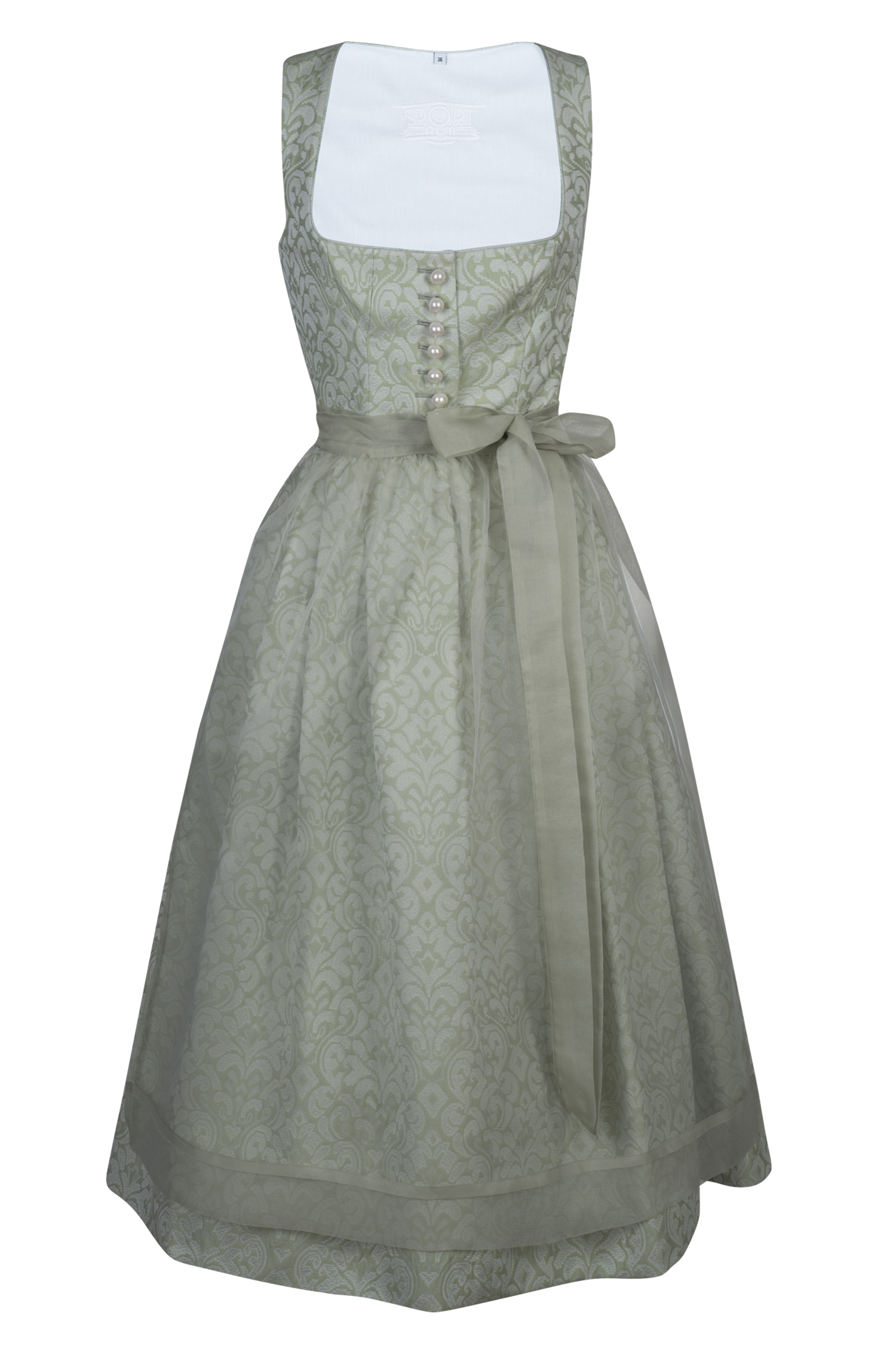 3048-1102-gn2-24-01-1103899 Sportalm Dirndl in hellgrün mit Seidenschürze