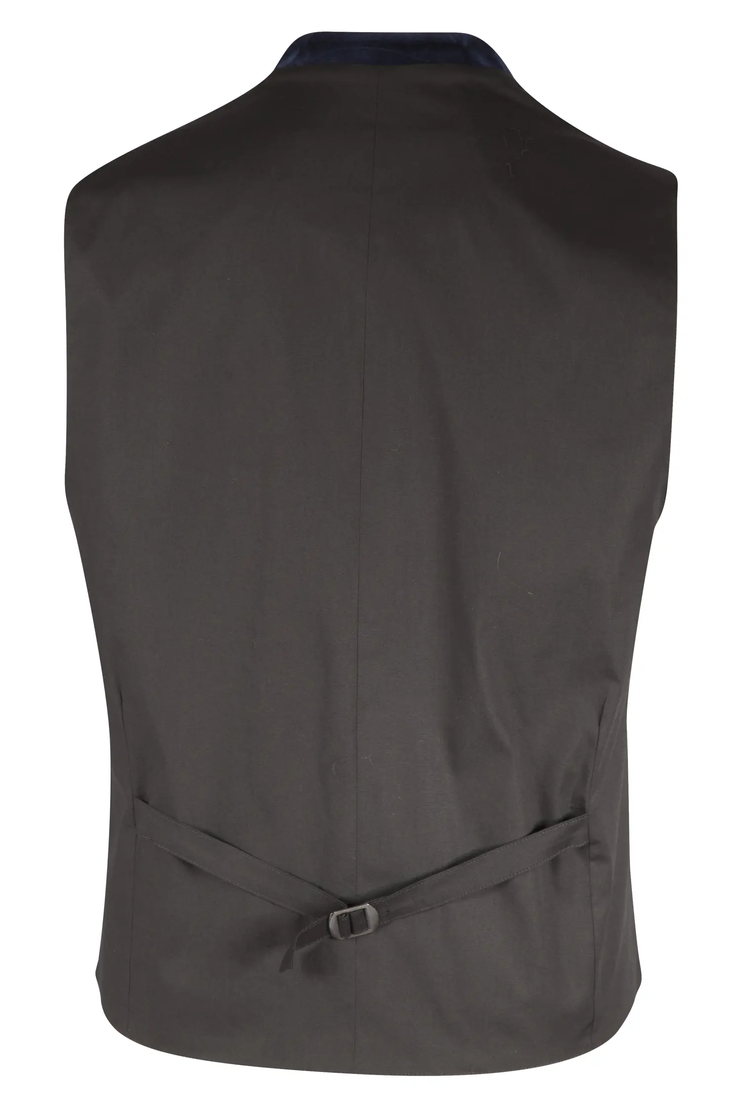 Trachtenweste in blau von Gamsbock mit Samtkragen - Rückansicht