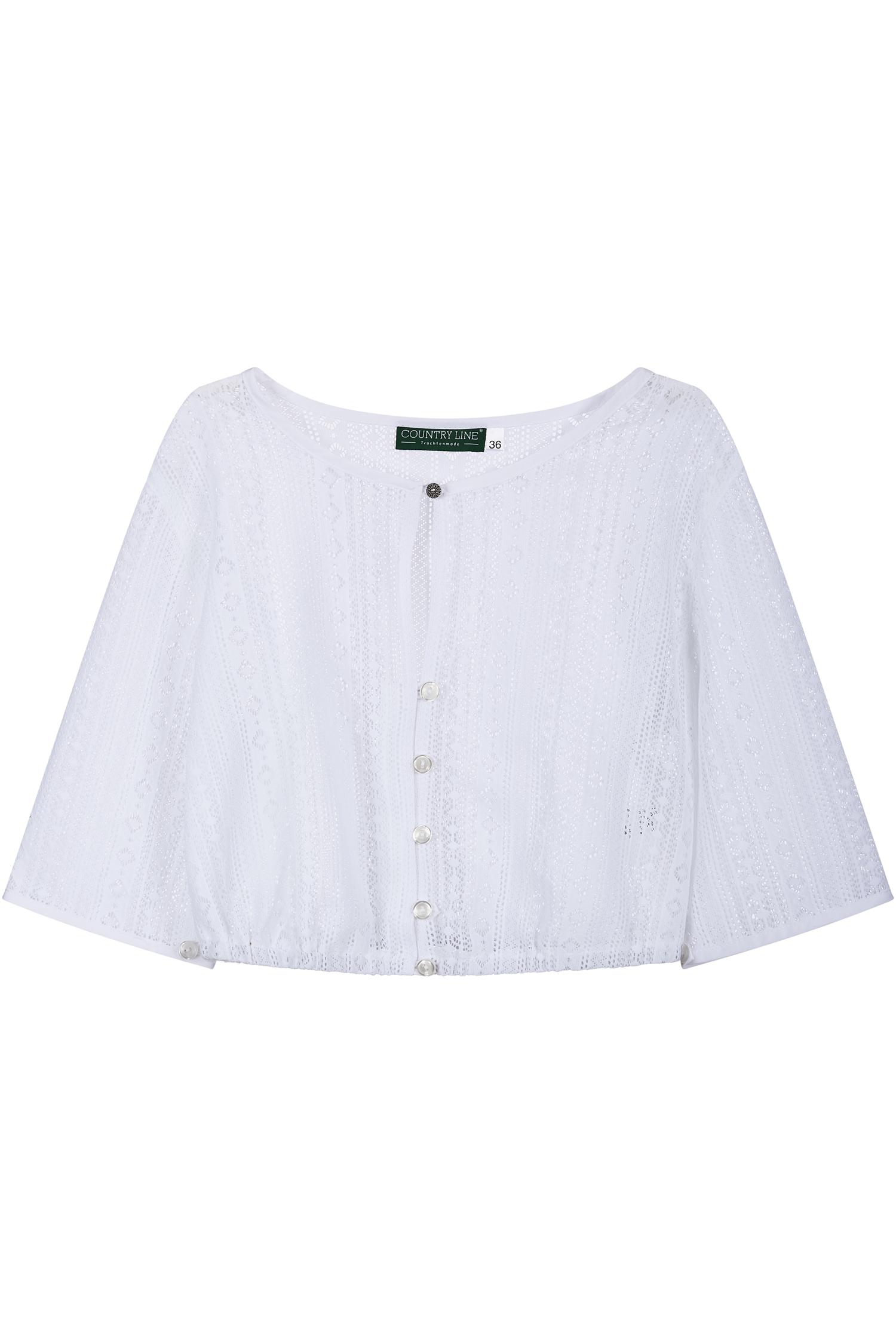 Dirndlbluse von Country Line in Weiß Country Line Halbarmbluse in Weiß