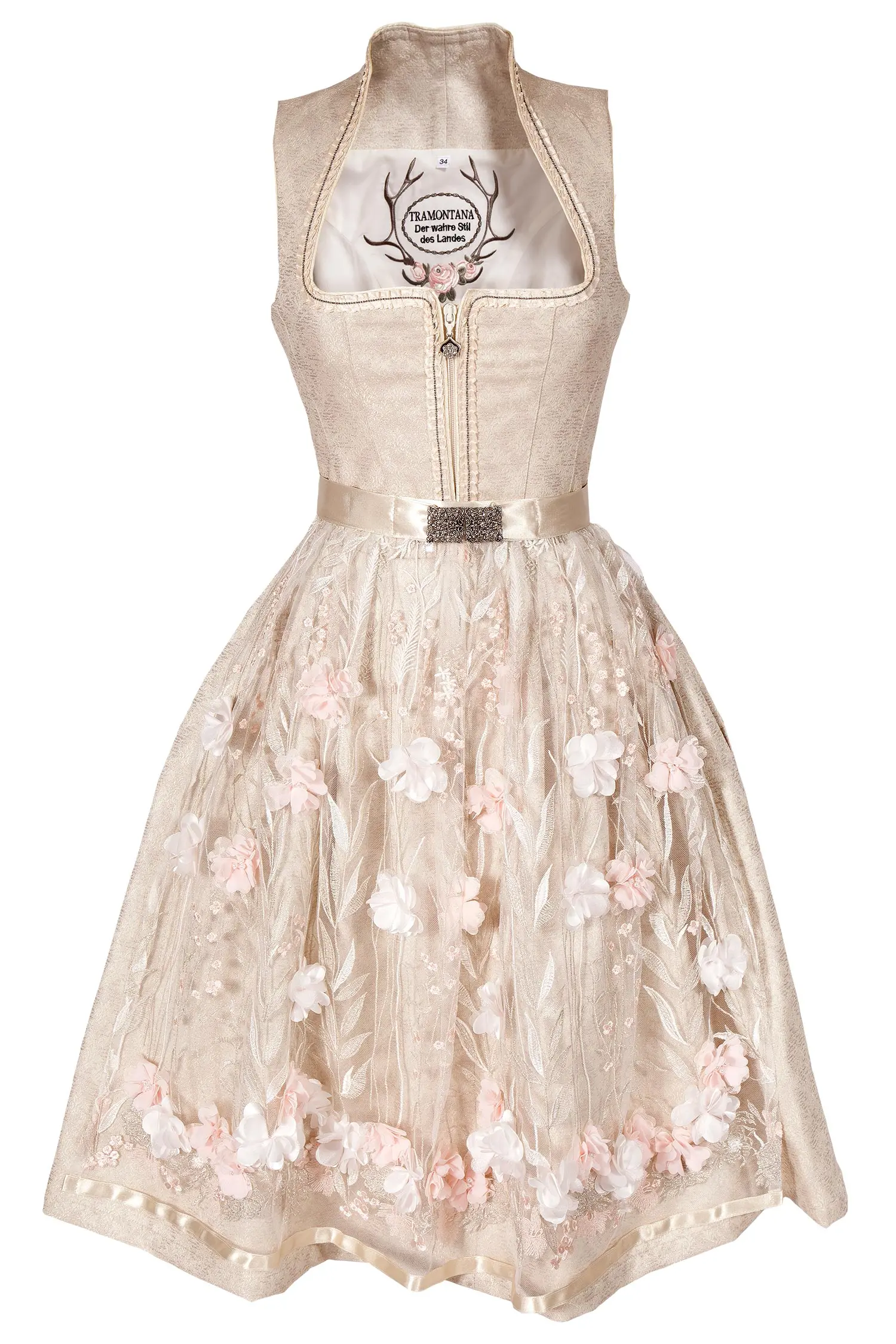 Designer Dirndl in champanger als Brautdirndl 
