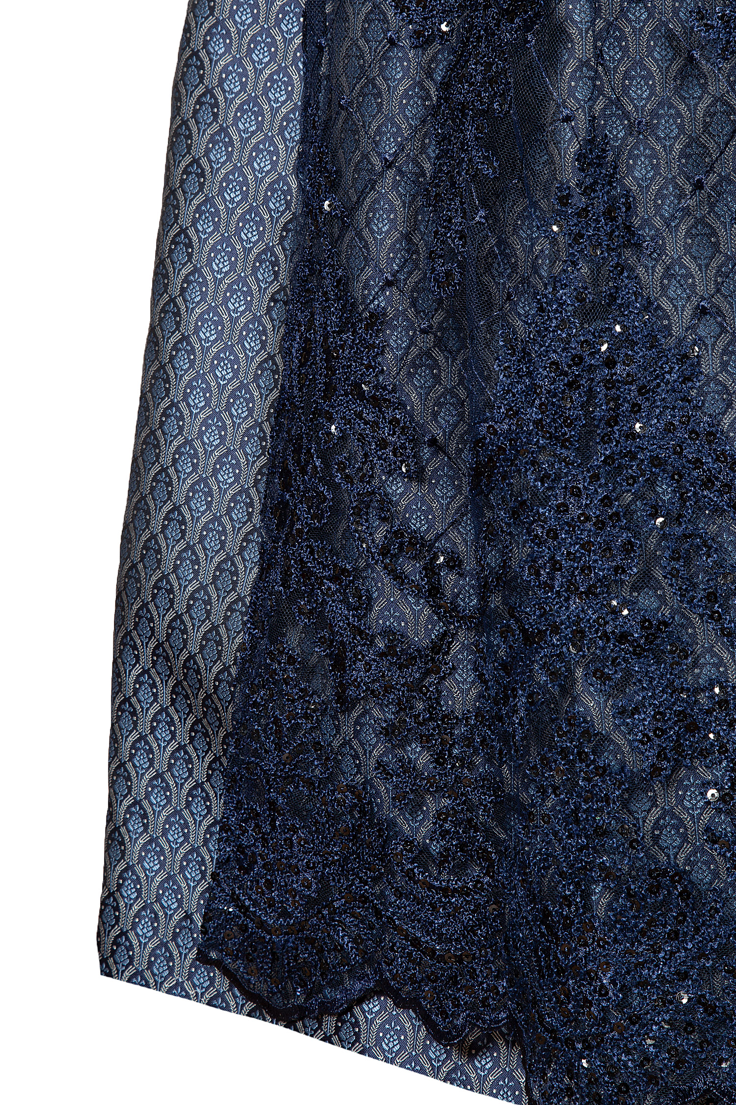 3096-0087-bl8-22-08e-1985 hochgeschlossenes Dirndl dunklem blau - Detail Rock