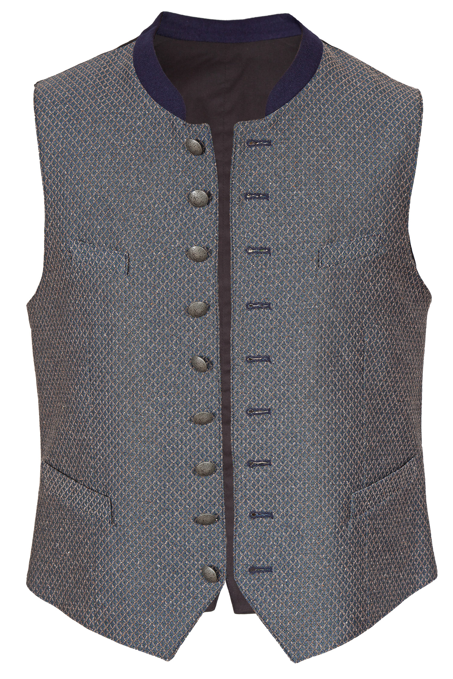 trachtenweste-dunkelblau-1345-0168-bl7-21-04a-7043-a Herren Trachtenweste Ansbach in dunkelblauen Rautenmuster