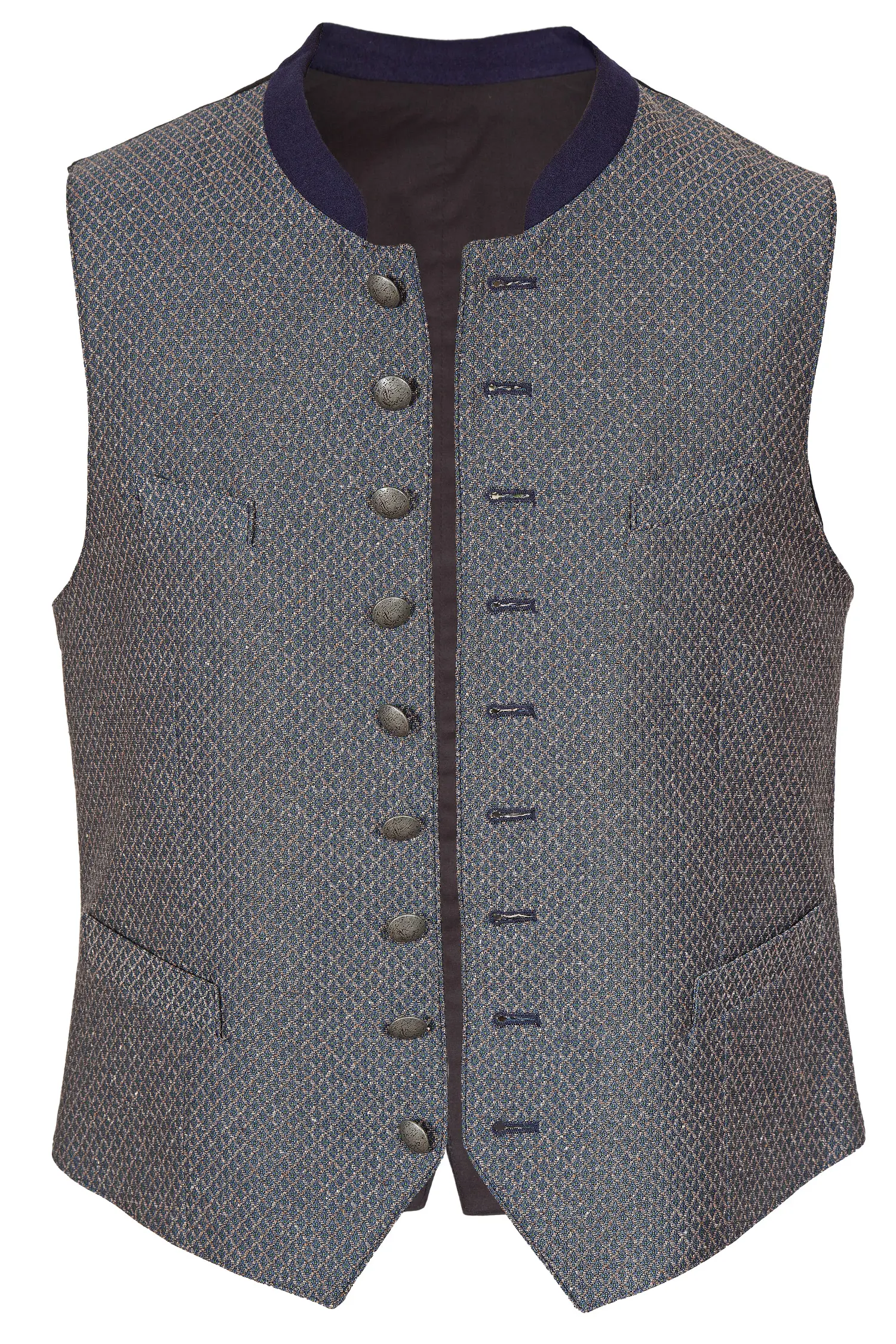 trachtenweste-dunkelblau-1345-0168-bl7-21-04a-7043-a Herren Trachtenweste Ansbach in dunkelblauen Rautenmuster
