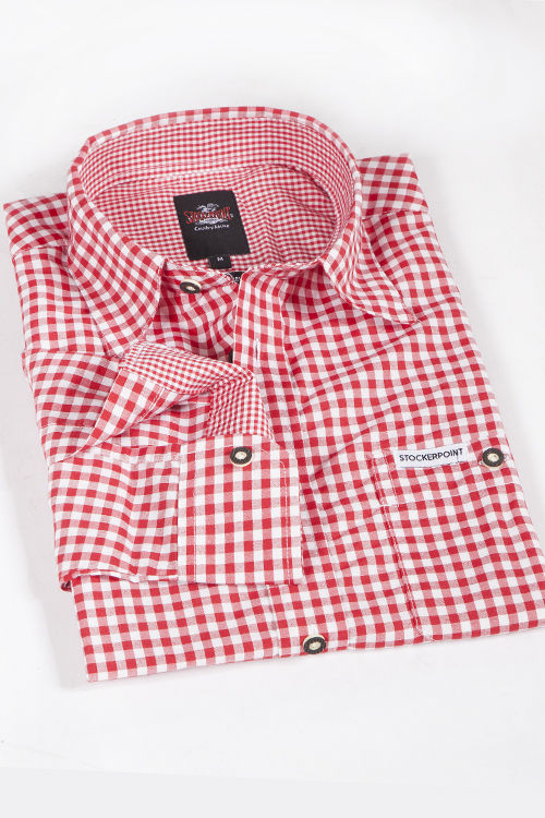 Trachtenhemd rot weiß kariert stockerpoint 1