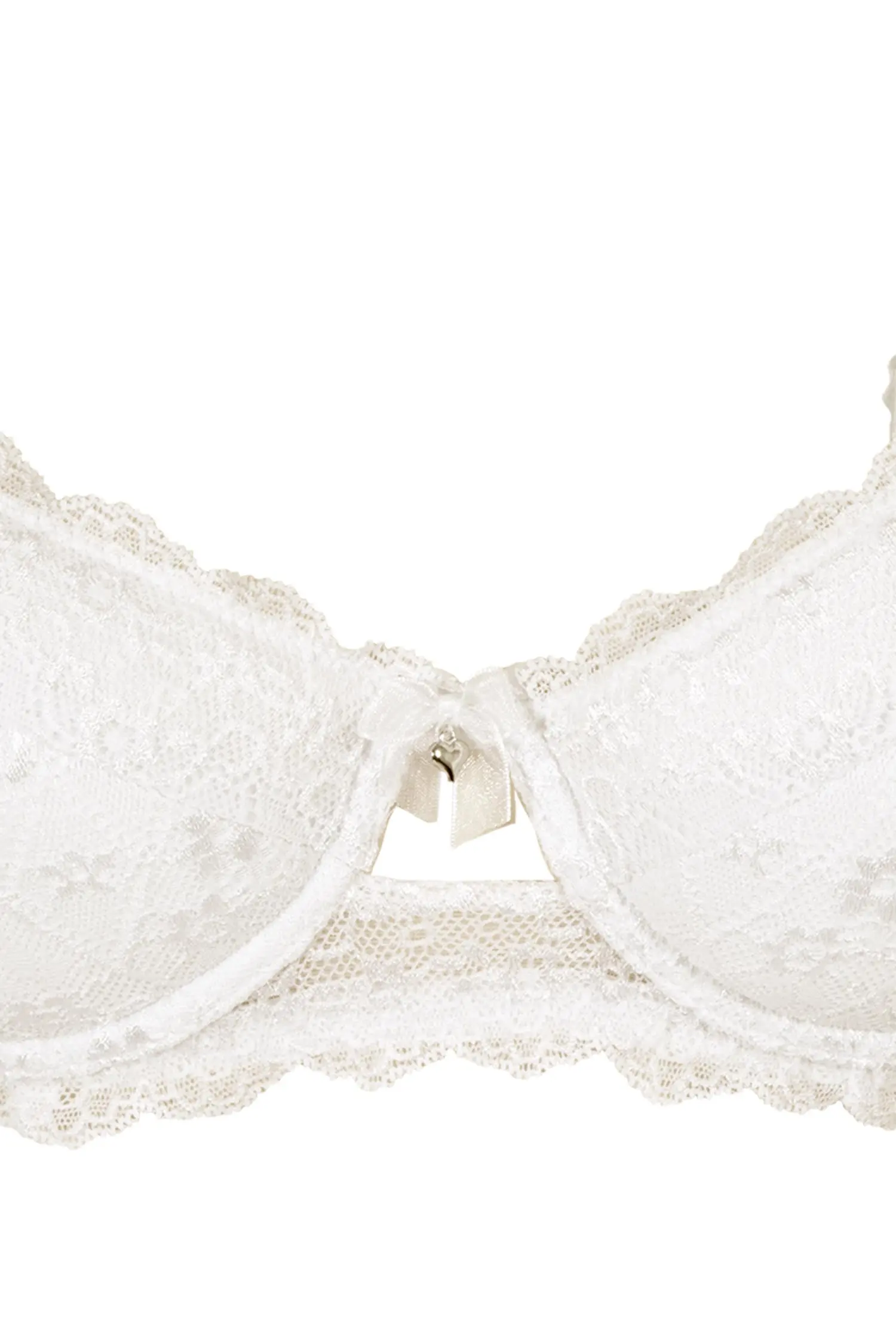 Dirndl BH in creme mit Spitze und Rose und leichtem Push-up frei Detail