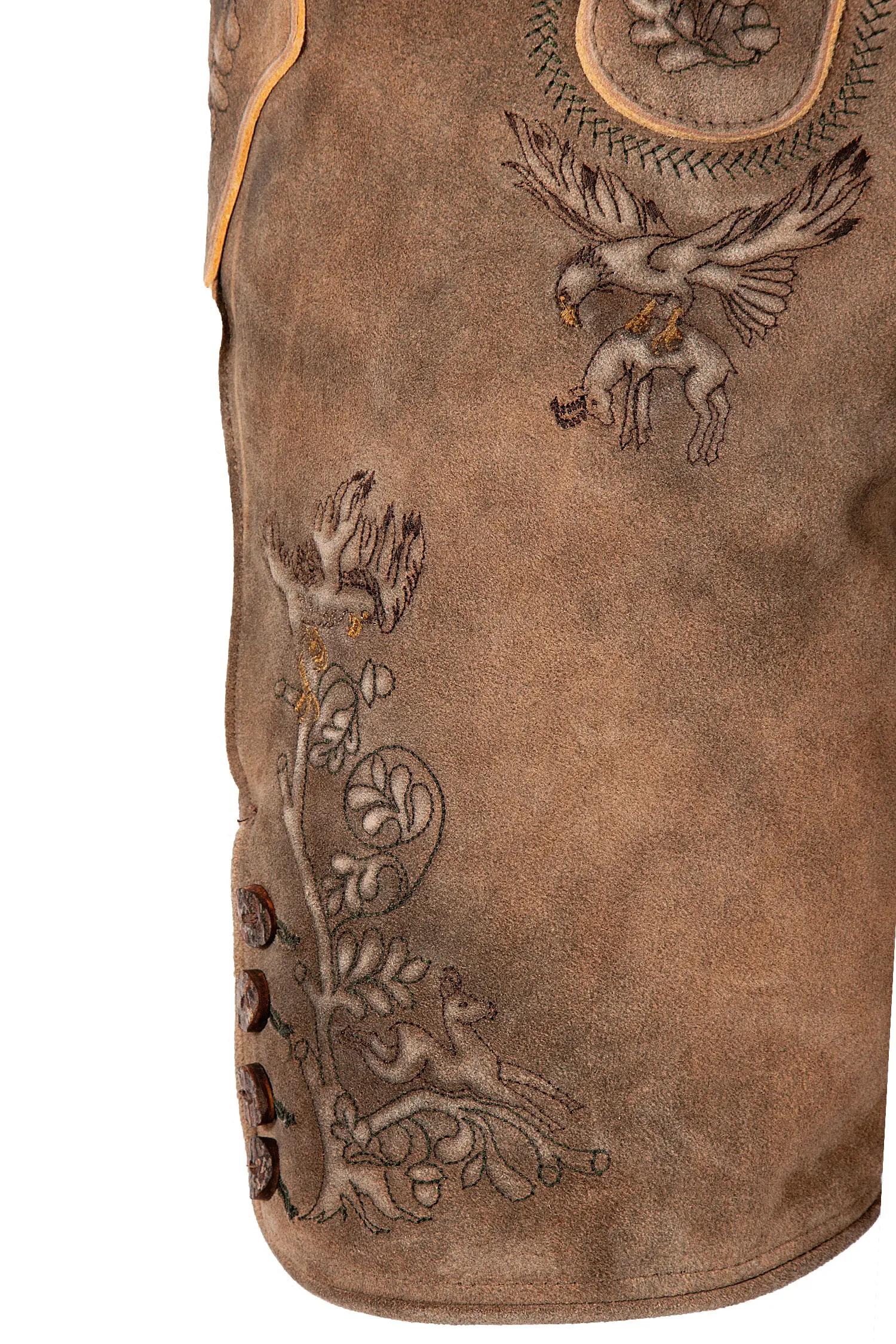 1614-0001-3GN-23-03c-4343b Kurze Lederhose Hohenwerfen in inka von Meindl - Detail Bein