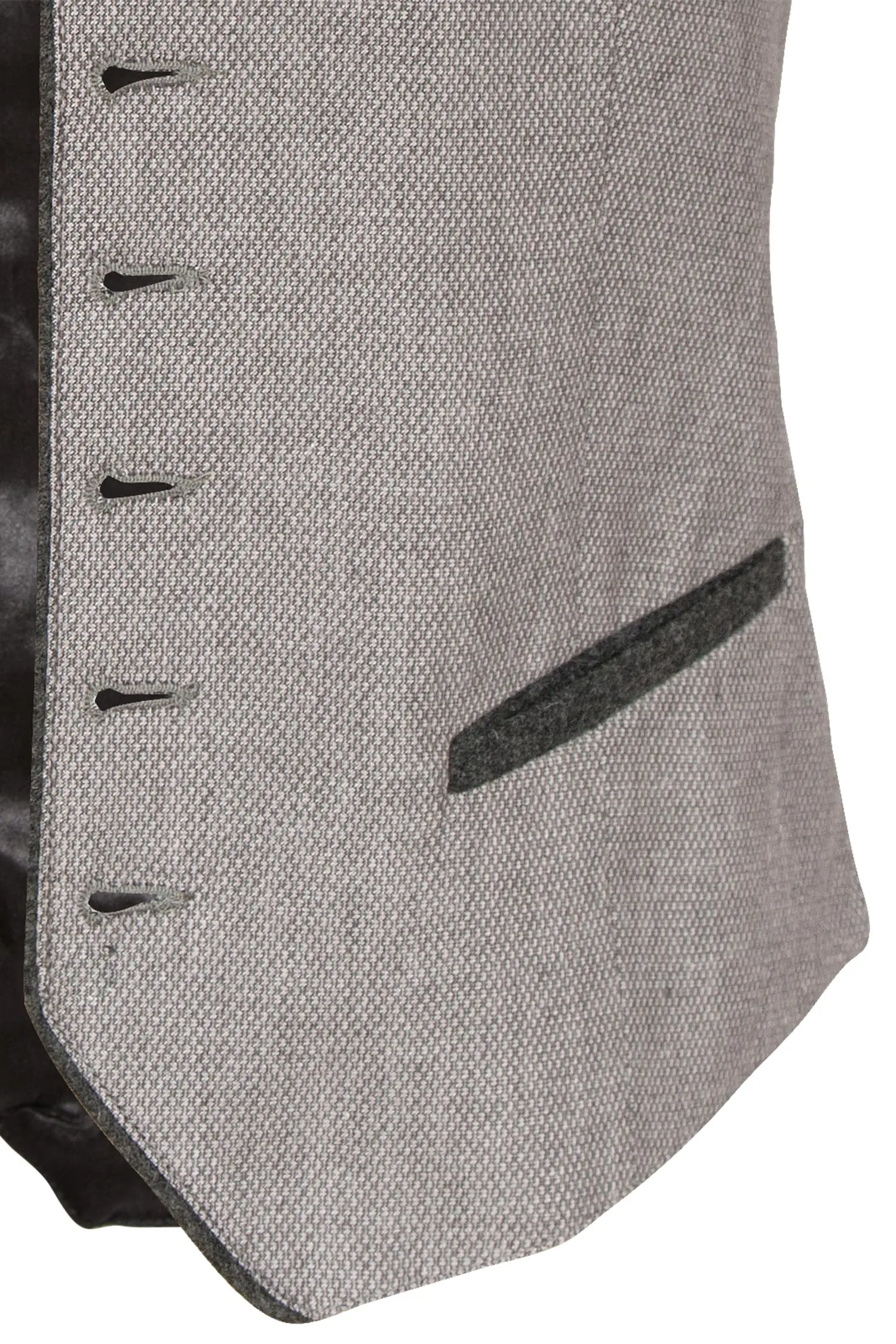 Trachtenweste Agan in grau aus Leinen Detail