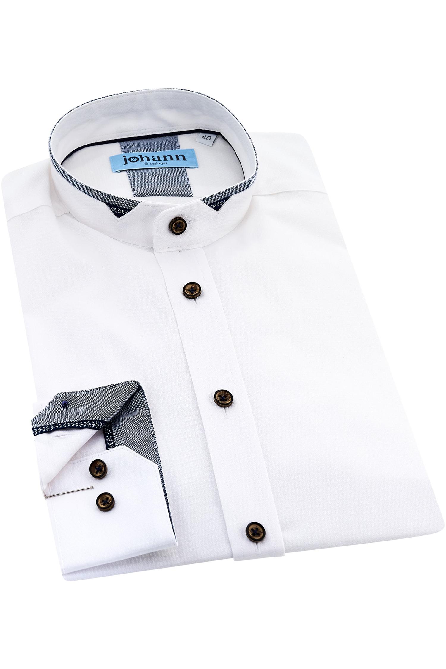 Johann Trachtenhemd in weiß mit Stehkragen Trachtenhemd weiß