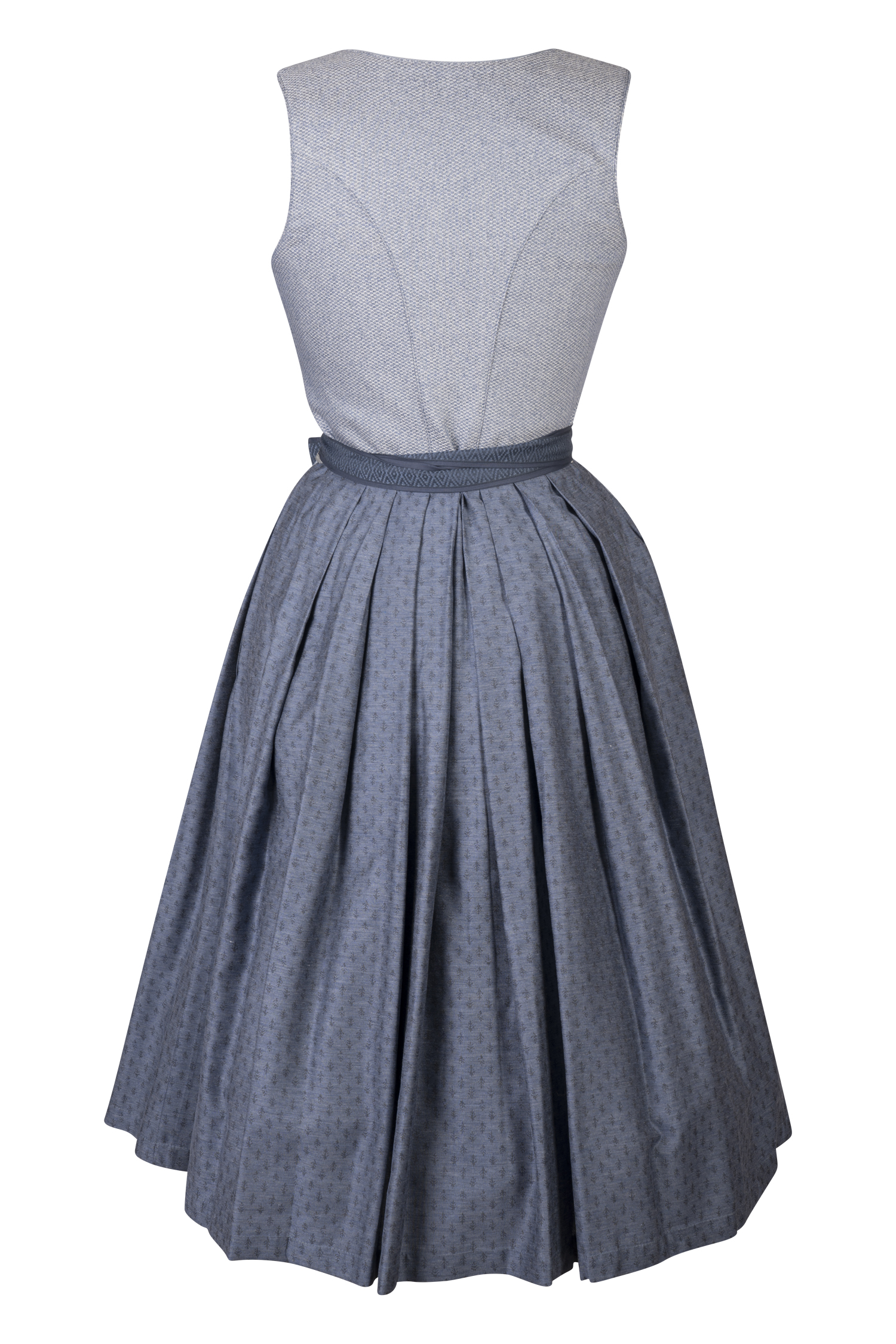 3098-0421-bl3-24-03-050504559 Blaues Designer Dirndl von Sissi ey! Rückansicht