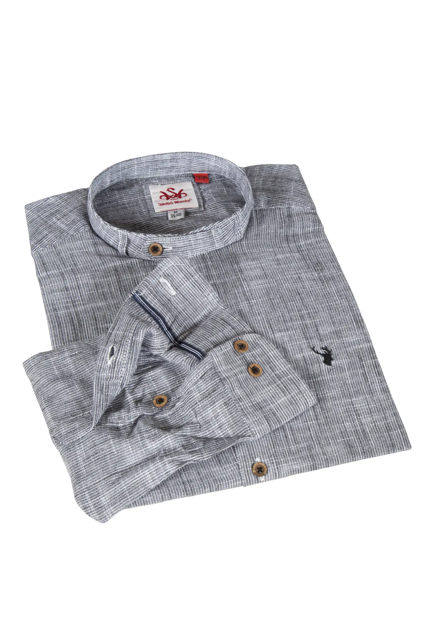 Trachtenhemd Arnold in schwarz mit Stehkragen Trachtenhemd Arnold in schwarz mit Stehkragen