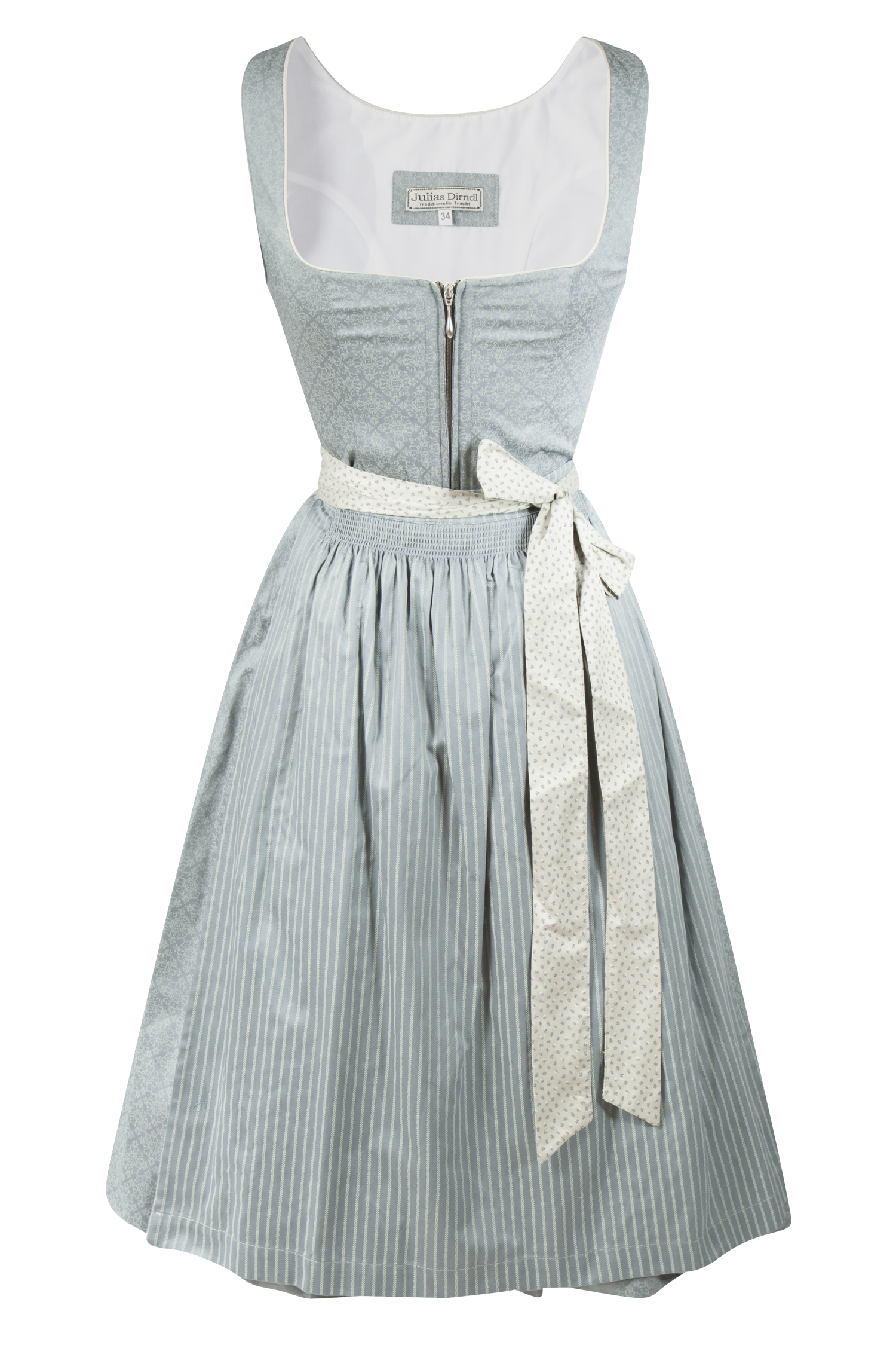 3091-1535-bl4-23-07b-1291 Dirndl Lissy in schilfgrau mit toller Schürze