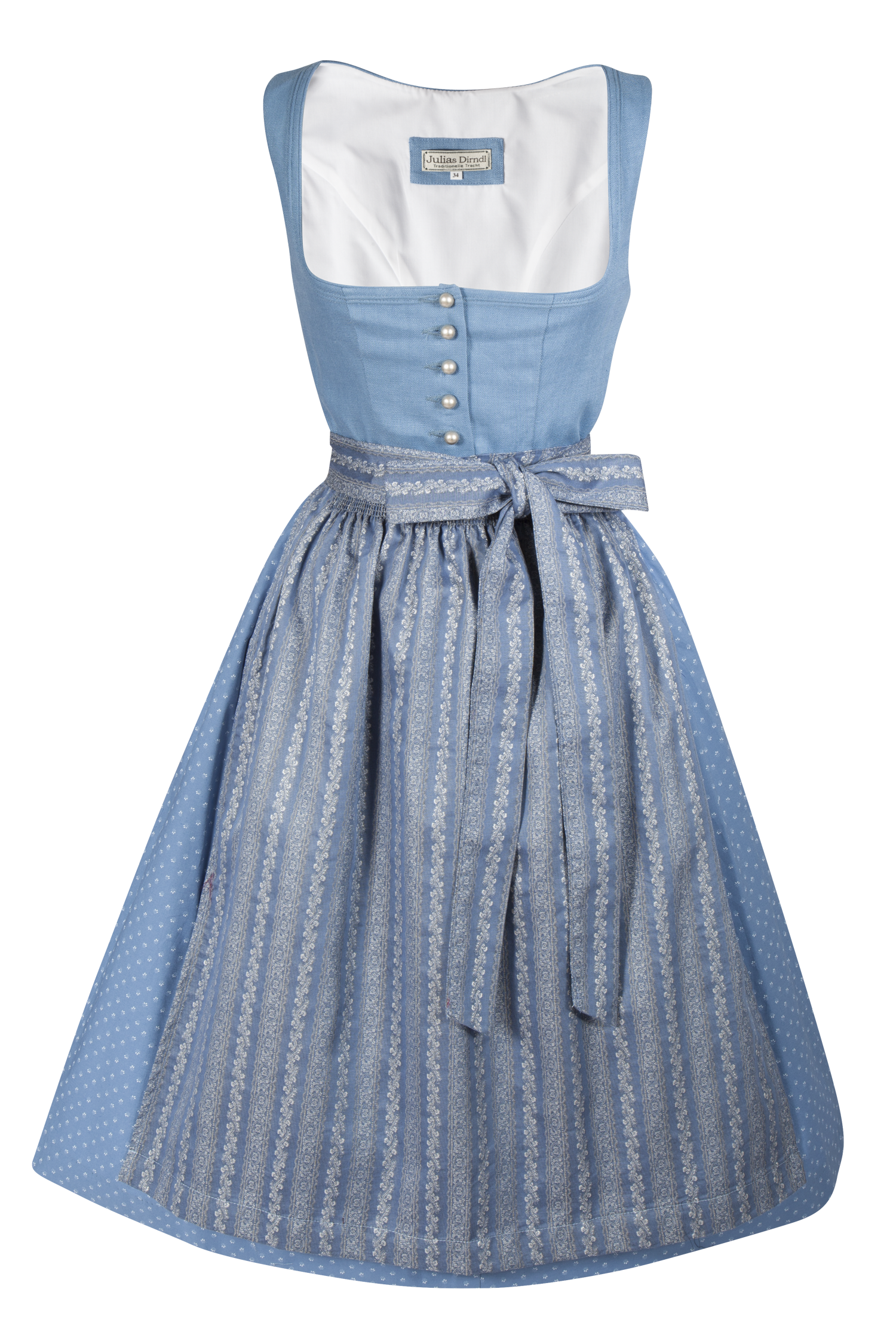 3094-1276-bl3-23-05-q9617 Dirndl Berta in blau und Leinen-Mieder