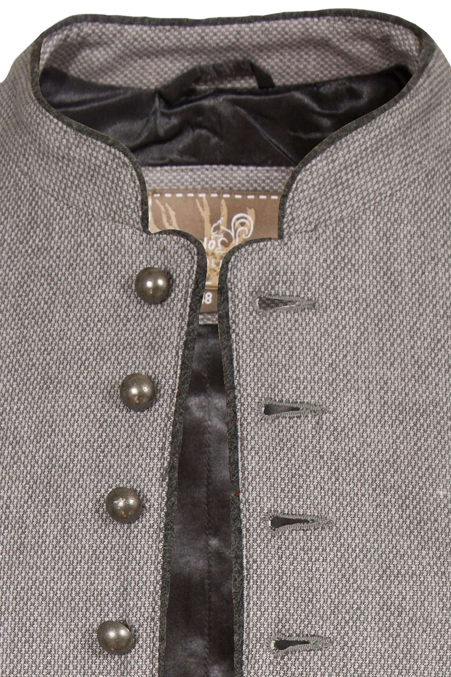 Trachtenweste Agan in grau aus Leinen Kragen