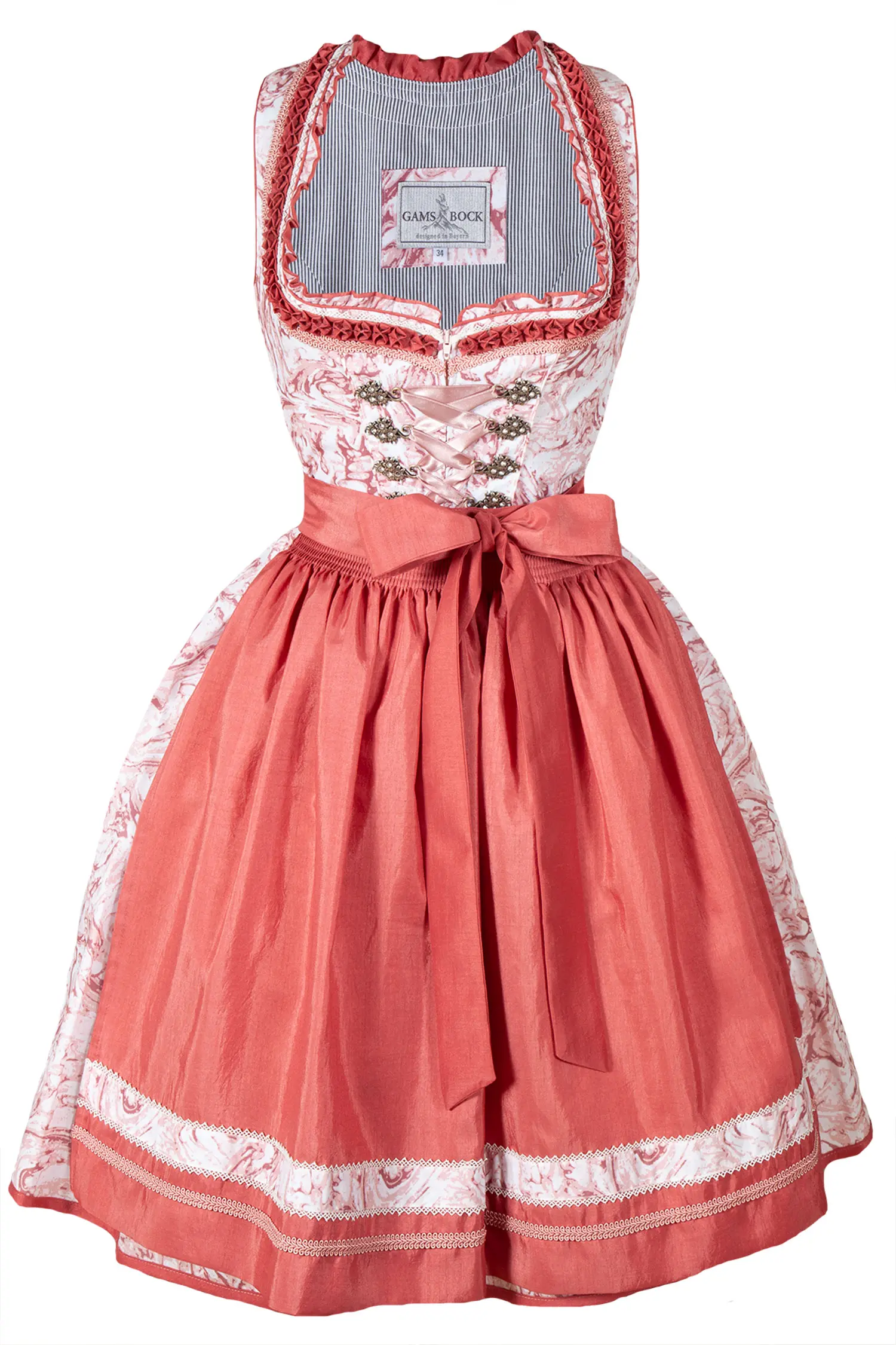 3066-1155-RT5-23-03e-5397a Auffälliges Dirndl von Gamsbock in rosa / rosewood