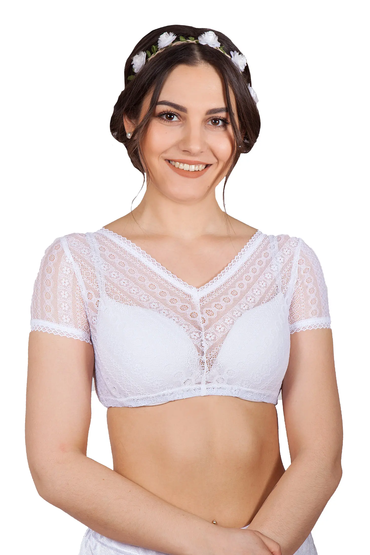 2574-0037-ws2-22-03b-9966 Dirndlbluse in weiß mit V-Ausschnitt