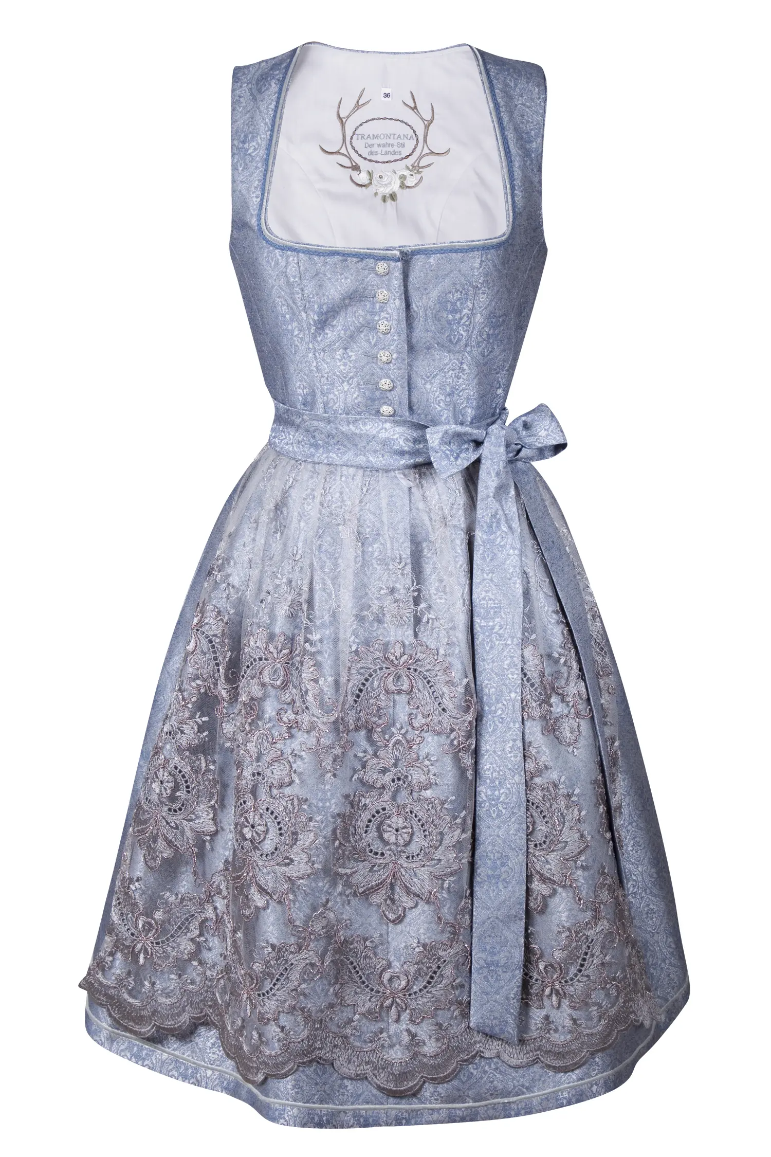 3098-0363-bl4-23-11-290027 Tramontana Dirndl in blau/grau