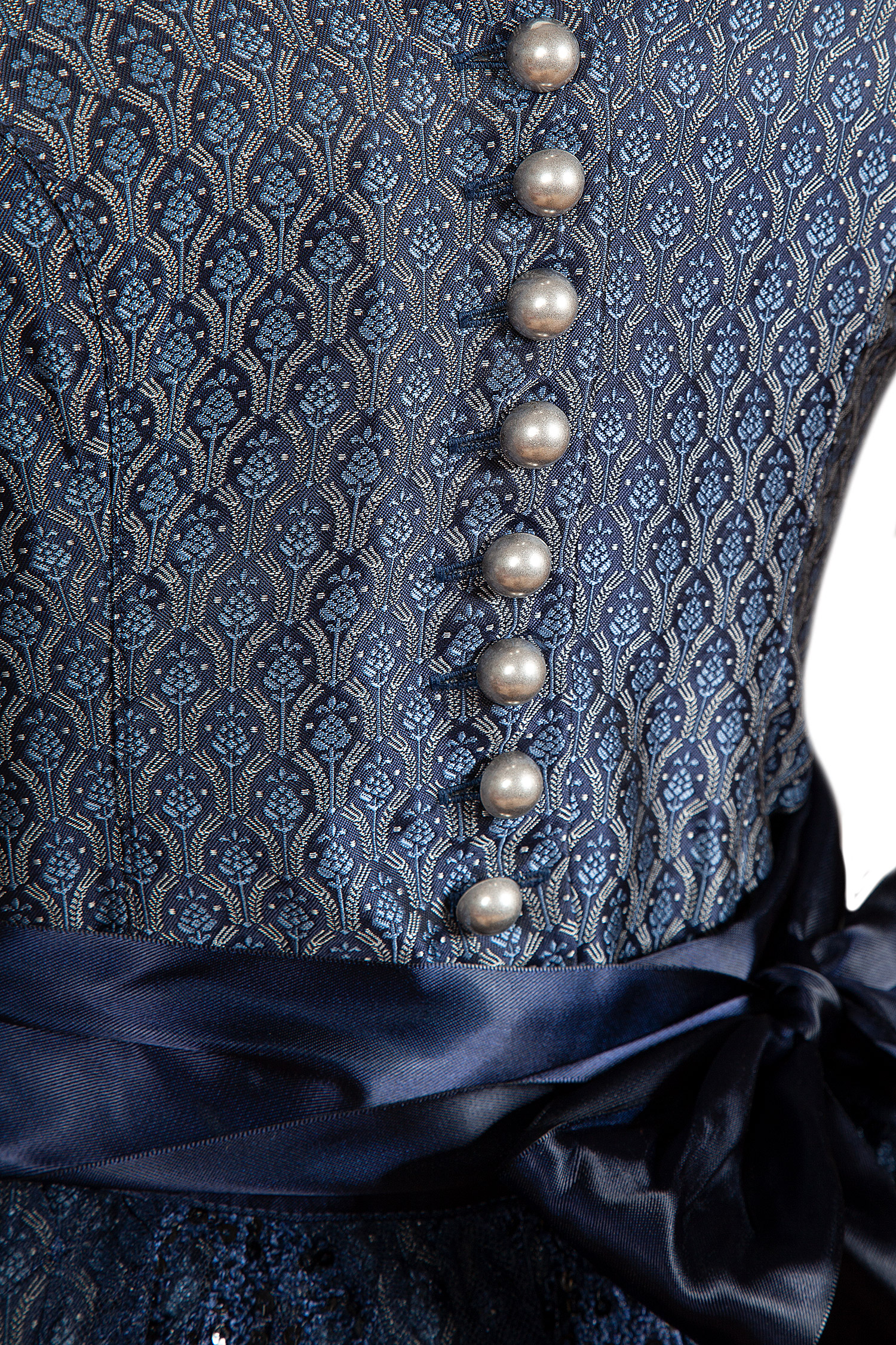 3096-0087-bl8-22-08e-1984 hochgeschlossenes Dirndl dunklem blau - Detail Mieder