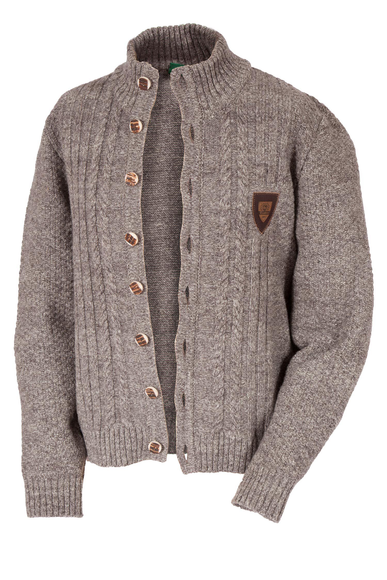Trachten Strickjacke von OS Trachten in stein melange