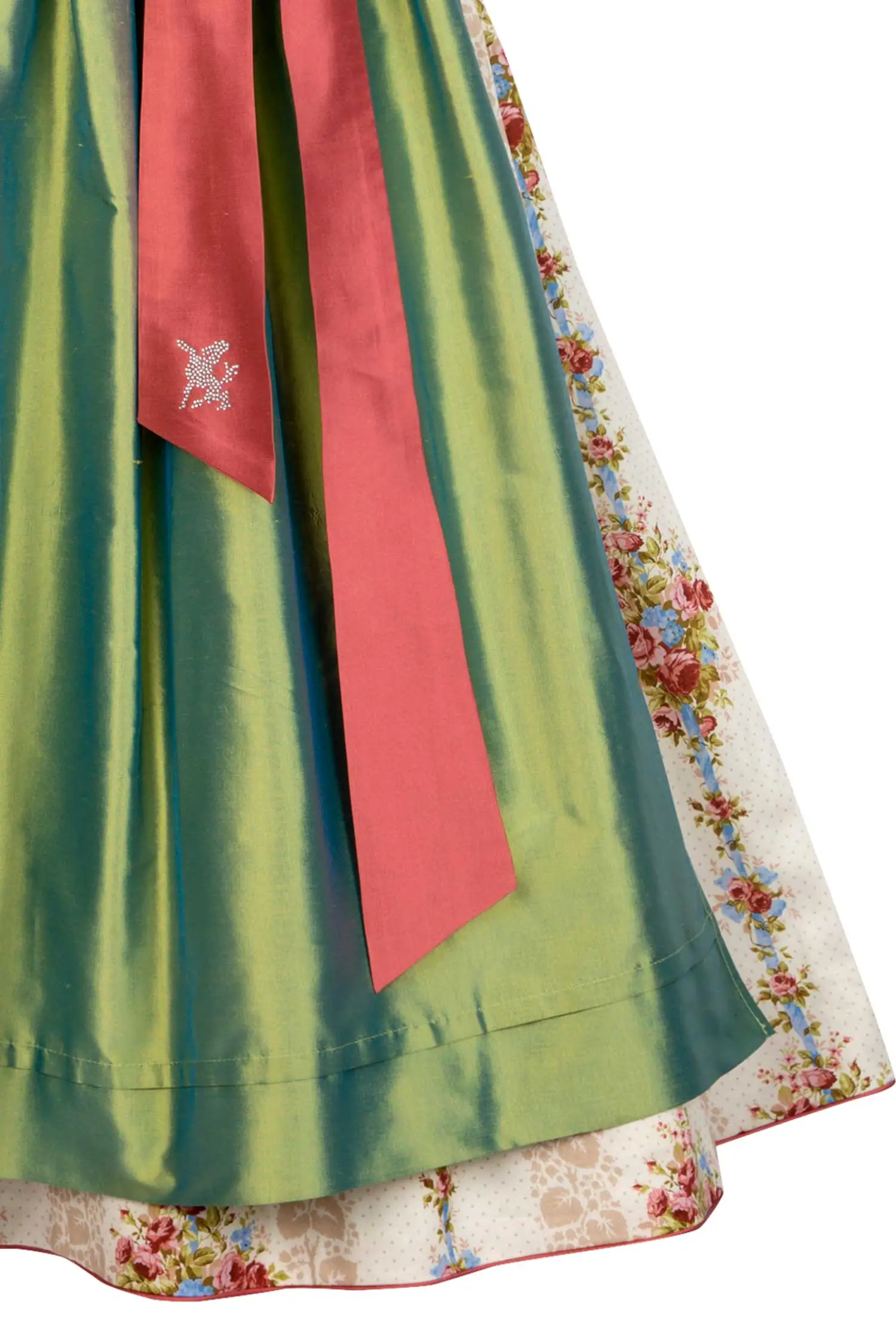 Sportalm Dirndl Nostalgie mit grüner Seidenschürze Schürze