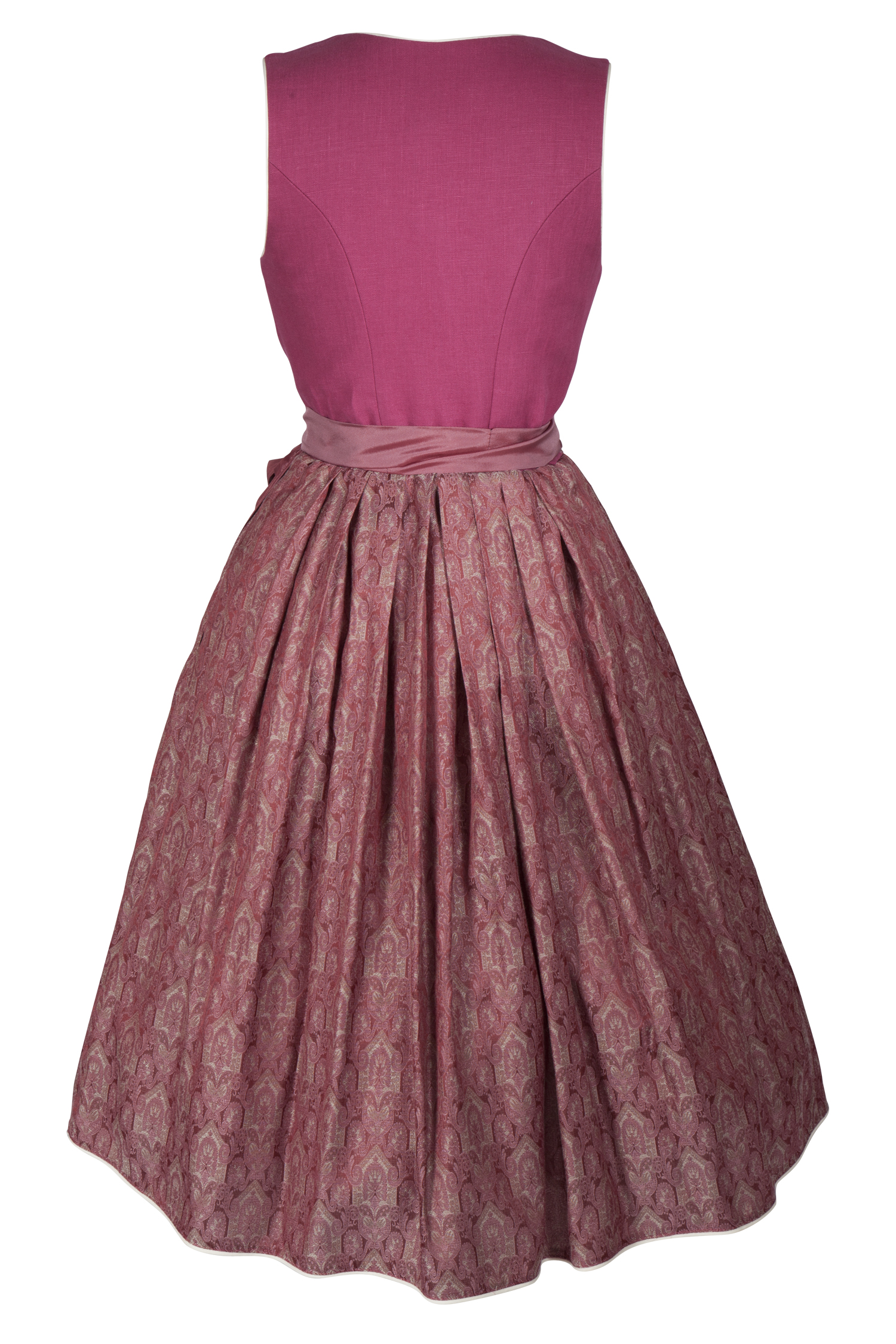 3098-0347-RO8-23-06-a0315 Wiesn Dirndl in pink mit schimmernder Schürze - Rückansicht