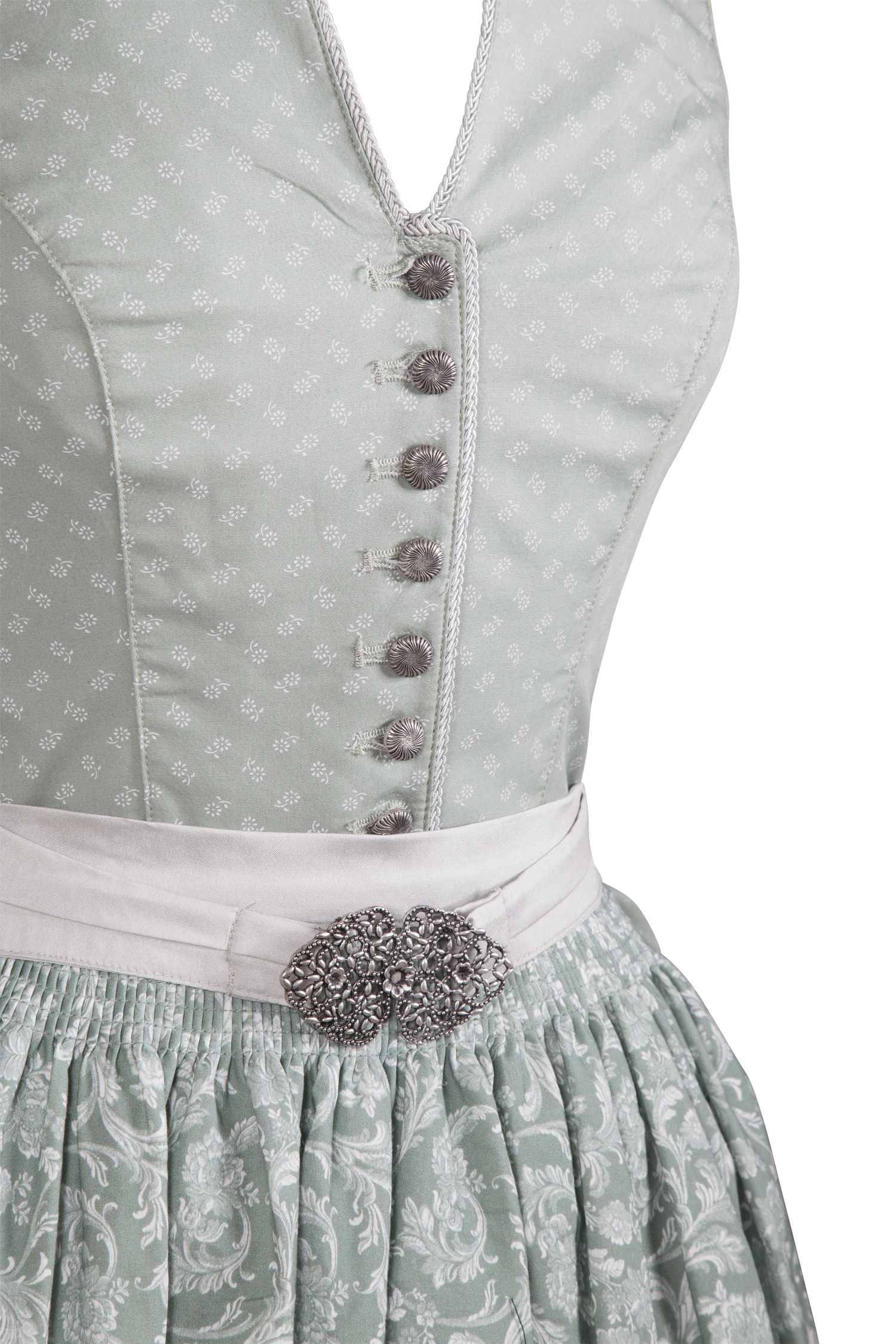 Dirndl Ellie in salbei - Detail Mieder