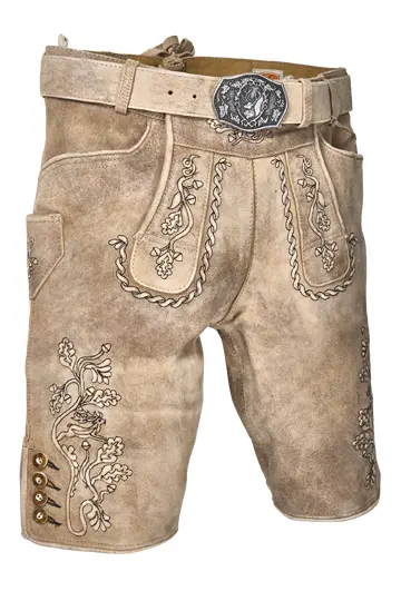 Lederhose Neuenburg kurz in Sand von maddox Maddox Lederhose