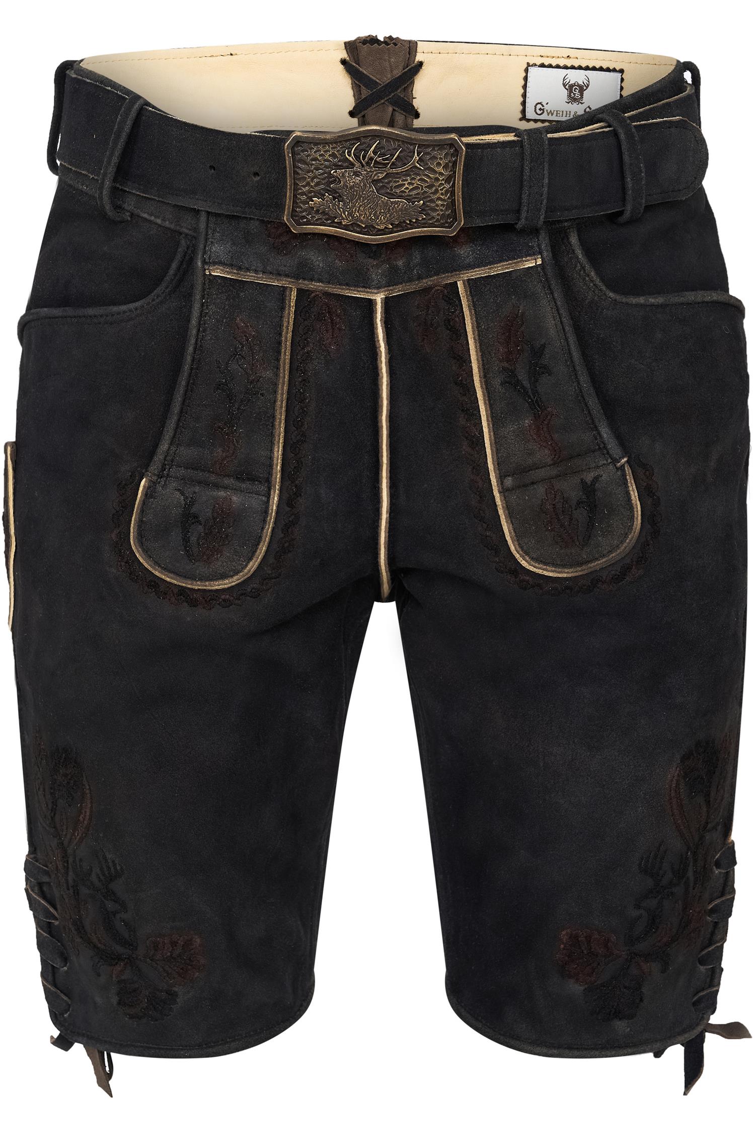 Lederhose Vincent von Gweih & Silk in Anthrazit Lederhose Vincent in Kohle von Gweih&Silk