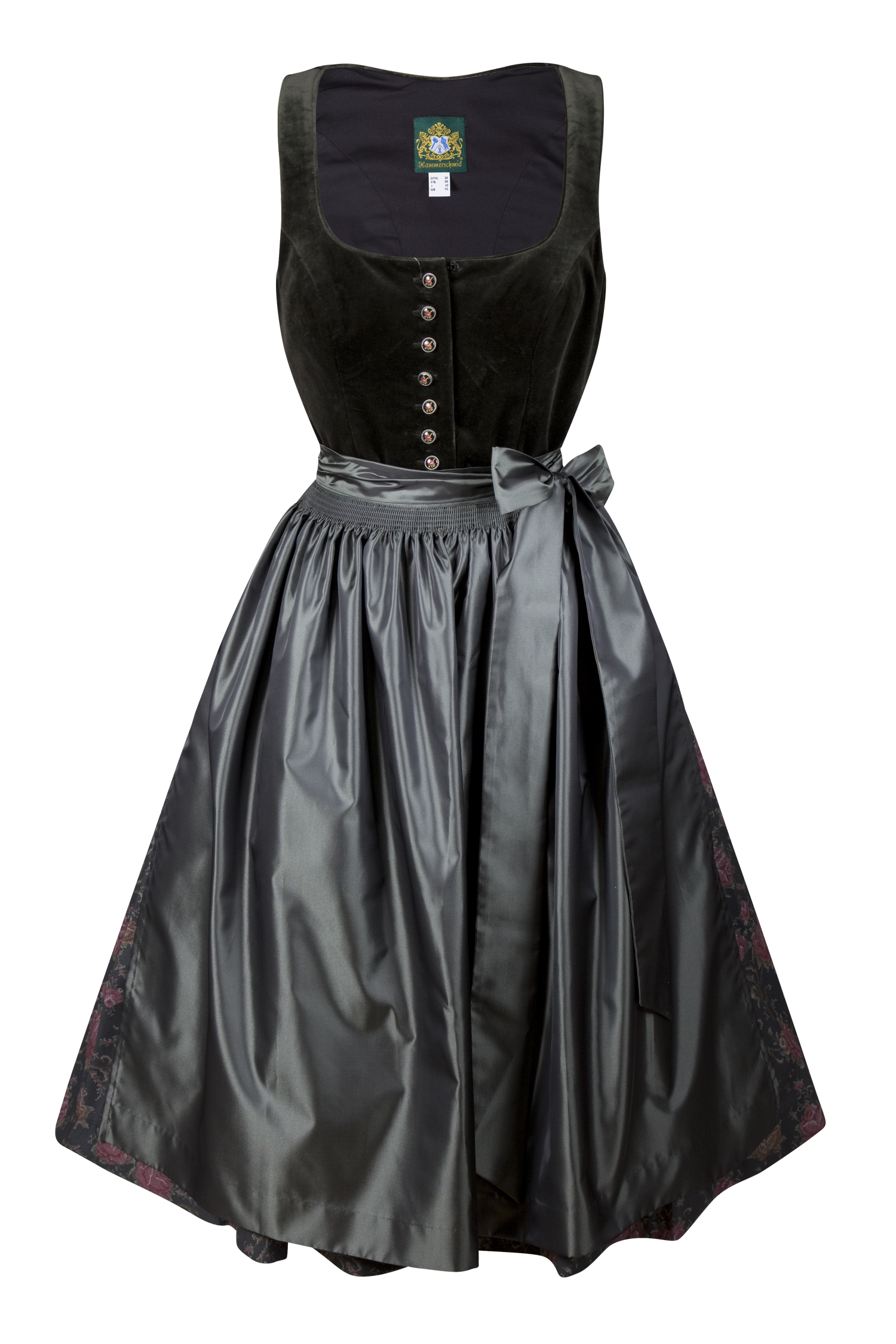 3098-0391-gn9-23-11-290014 Dirndl Koflersee in oliv mit Samtmieder