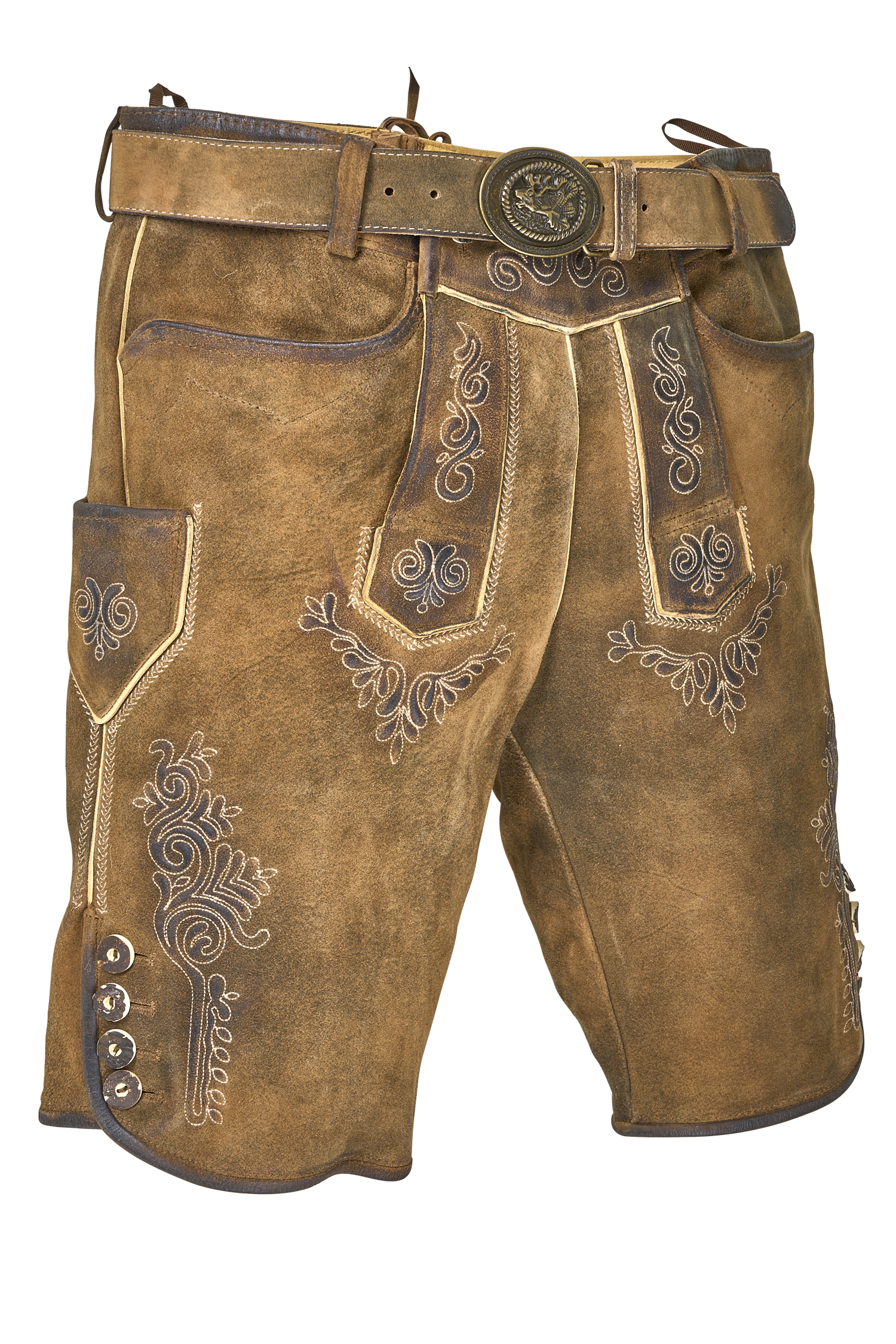 Kurze Lederhose Rolli in Hellbraun braune schöne lederhose Maddox