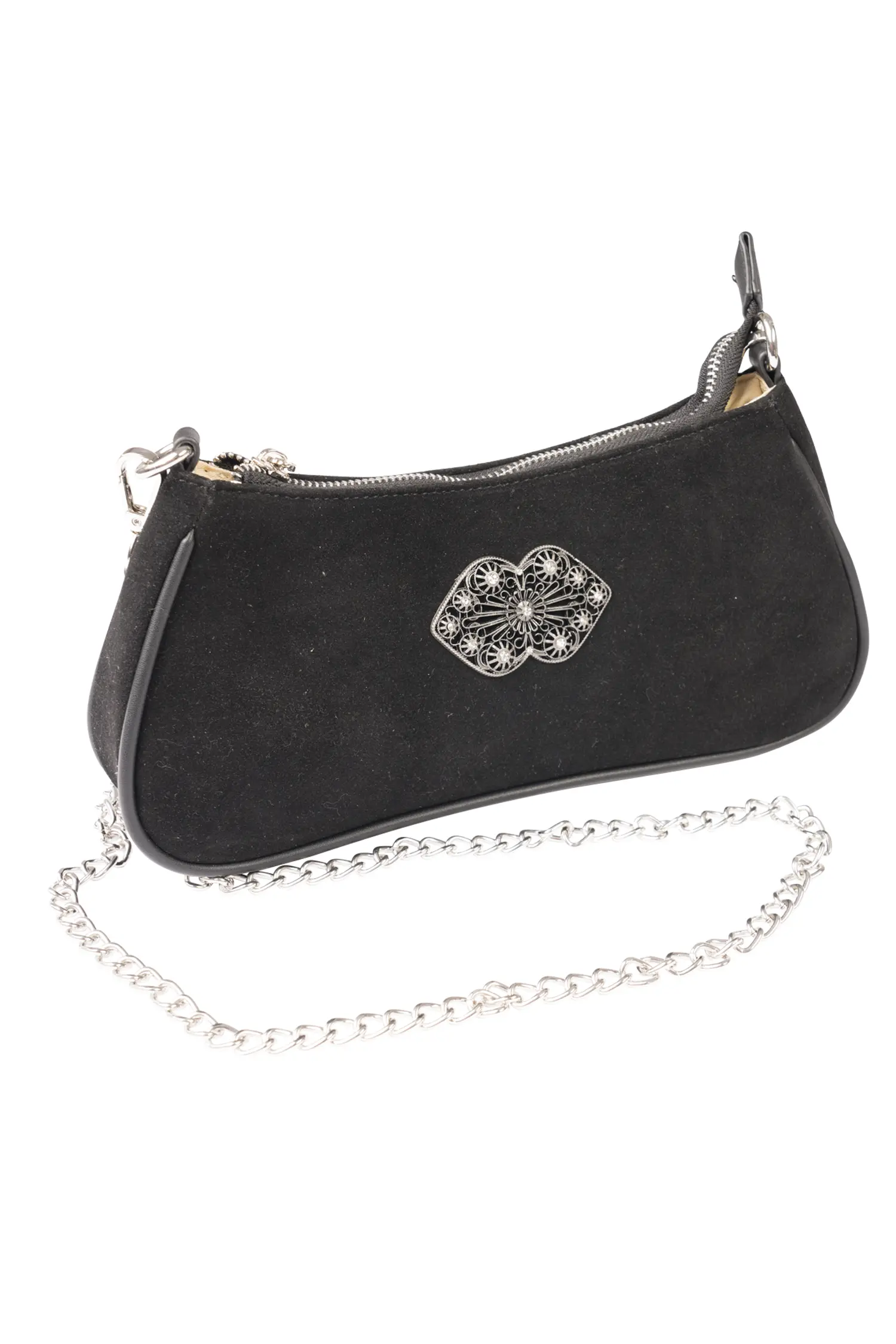 4132-1241-sw2-23-08-2402711 Trachtentasche schwarz mit Strass und Wechselriemen