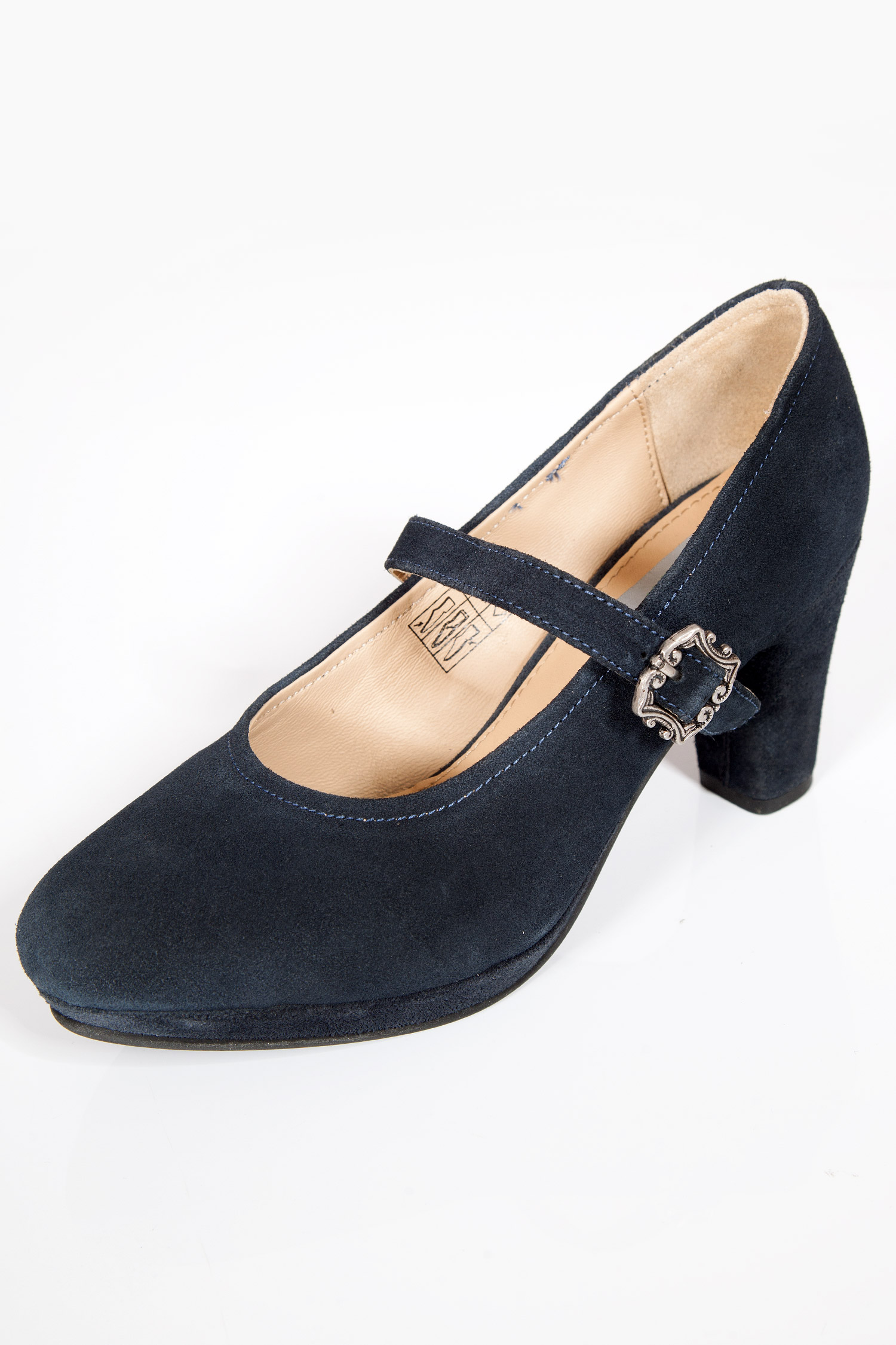 Trachten Pumps Sigrun in dunkelblau von Bergheimer