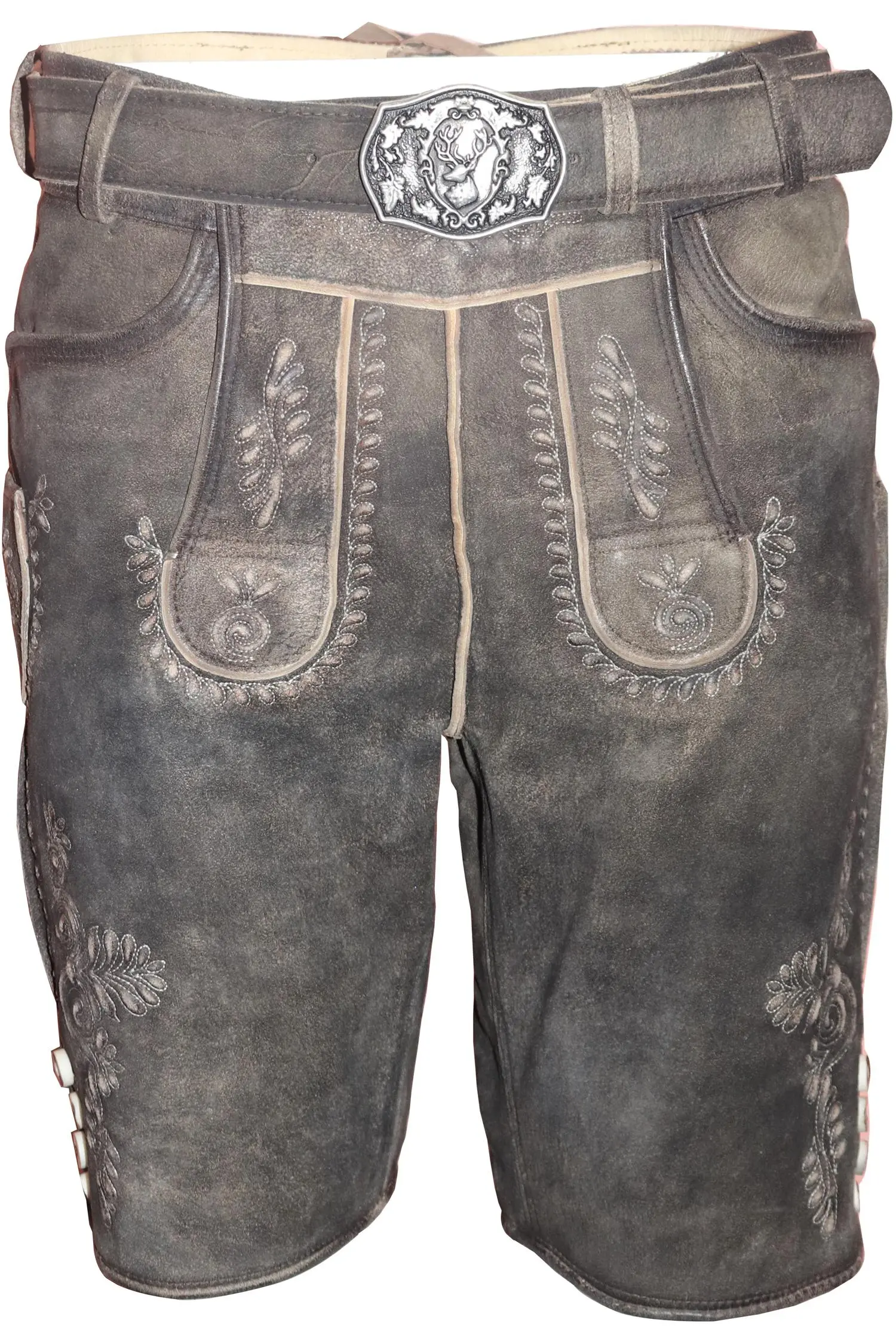 Lederhose Weimar von Gamsbock in Dunkelgrau Lederhose Weimar in Grau von Gamsbock