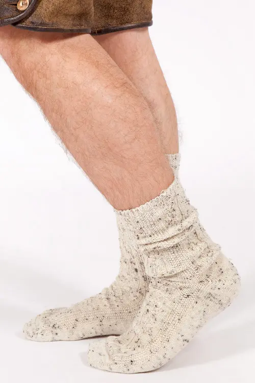 Herren Trachtensocken in beige natur melange