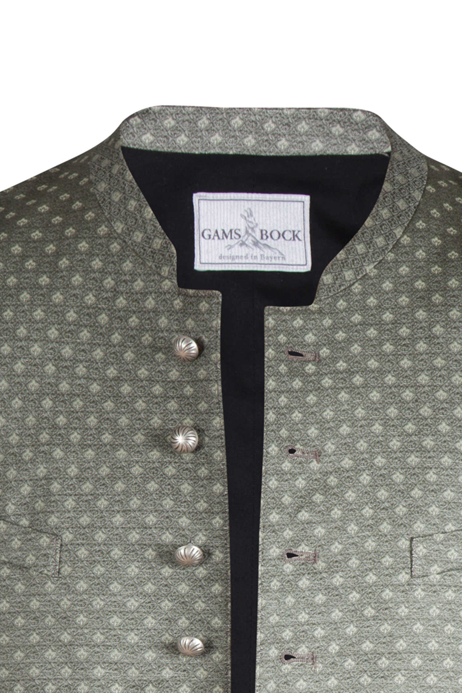 1345-0230-gn2-23-05f-7724c Trachtenweste Ansbach in lindgrün - Detail Knöpfe