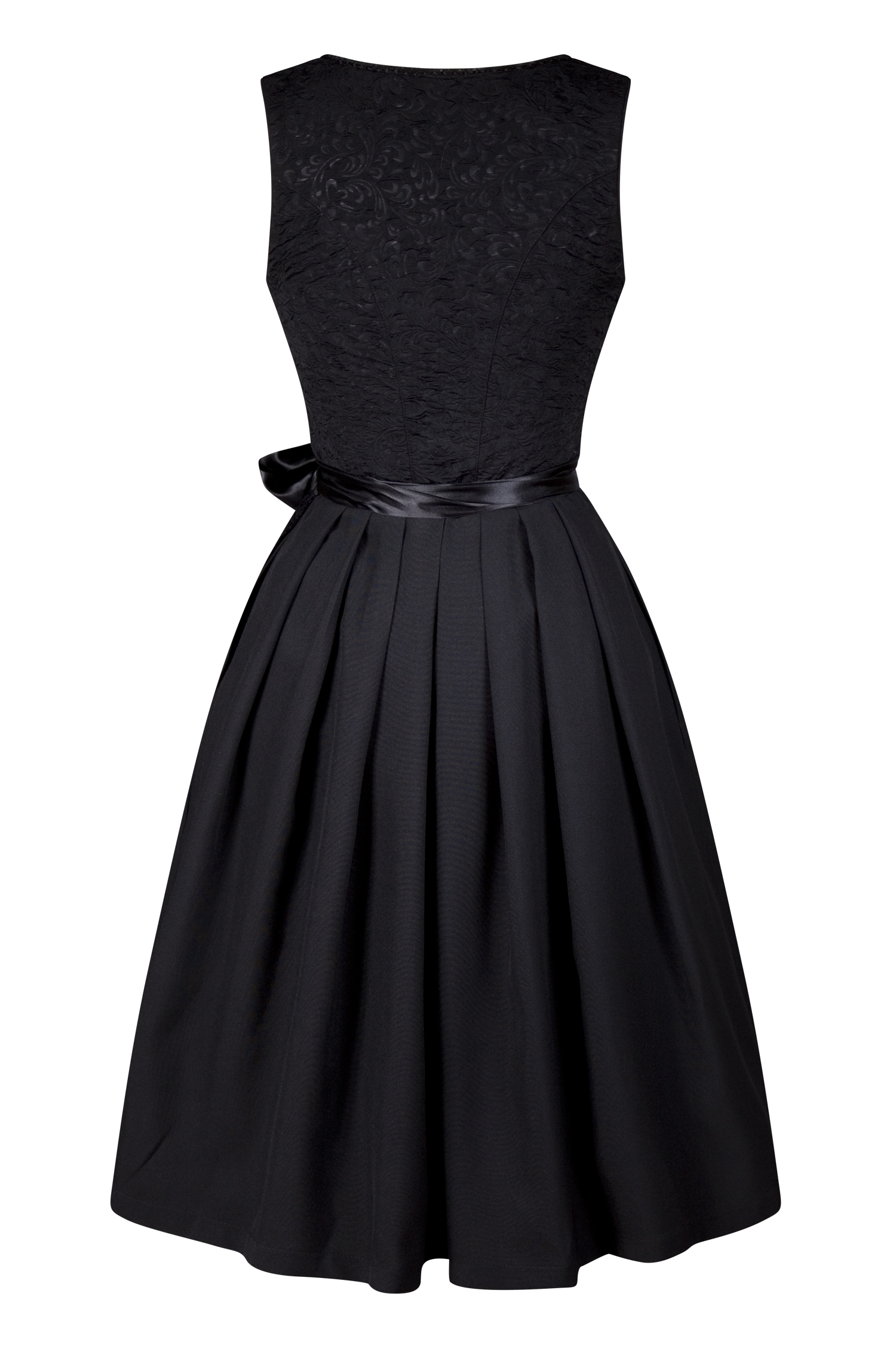 3097-1808-sw5-23-11-290019 Stretchdirndl in schwarz mit Netzschürze - Rückansicht