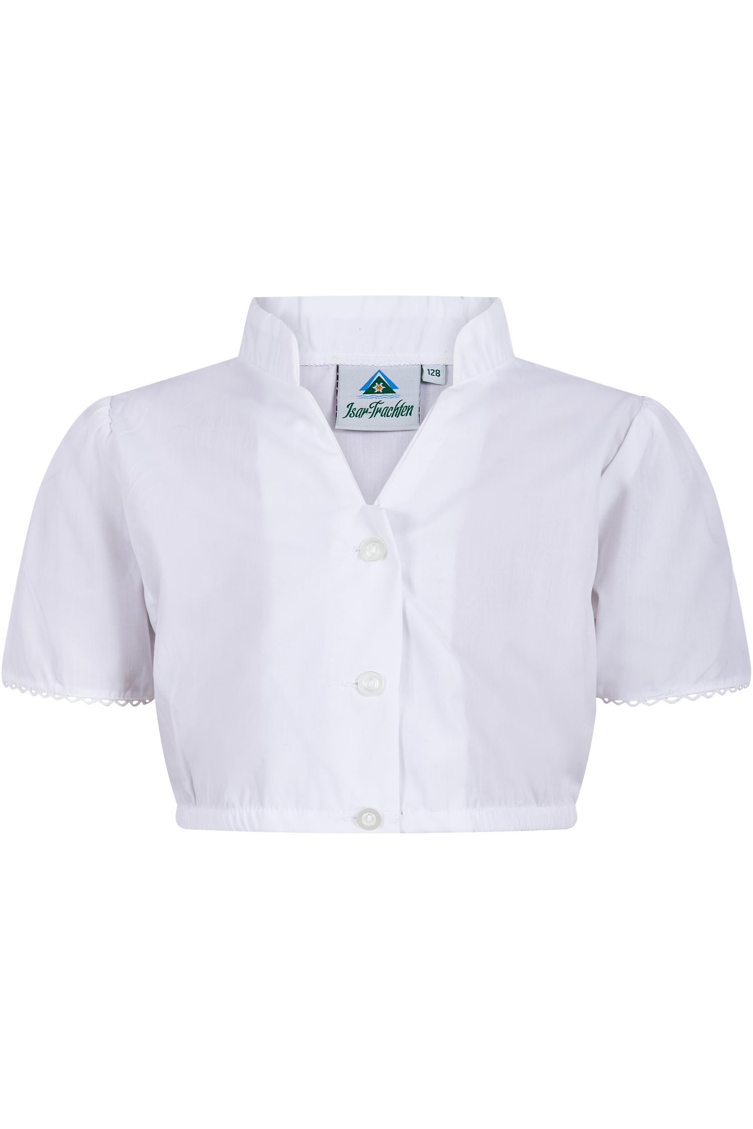 Kinder Dirndlbluse von Isar-Trachten in Weiß Isar Trachten Kinder Stehkragenbluse in Weiß