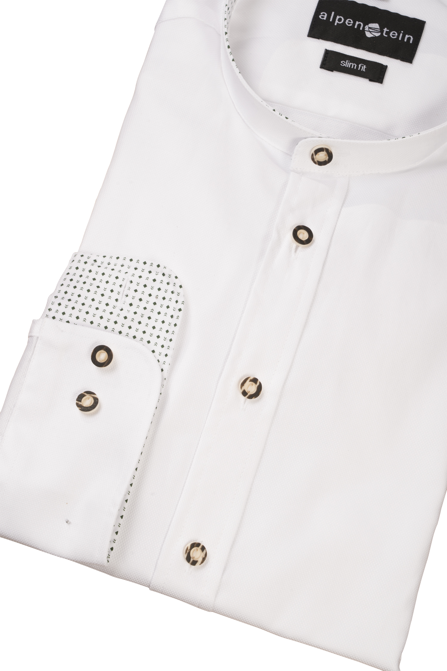 1504-0016-gn5-23-08-1801975 Trachtenhemd Müller mit grünen Akzenten - Detail Ärmel