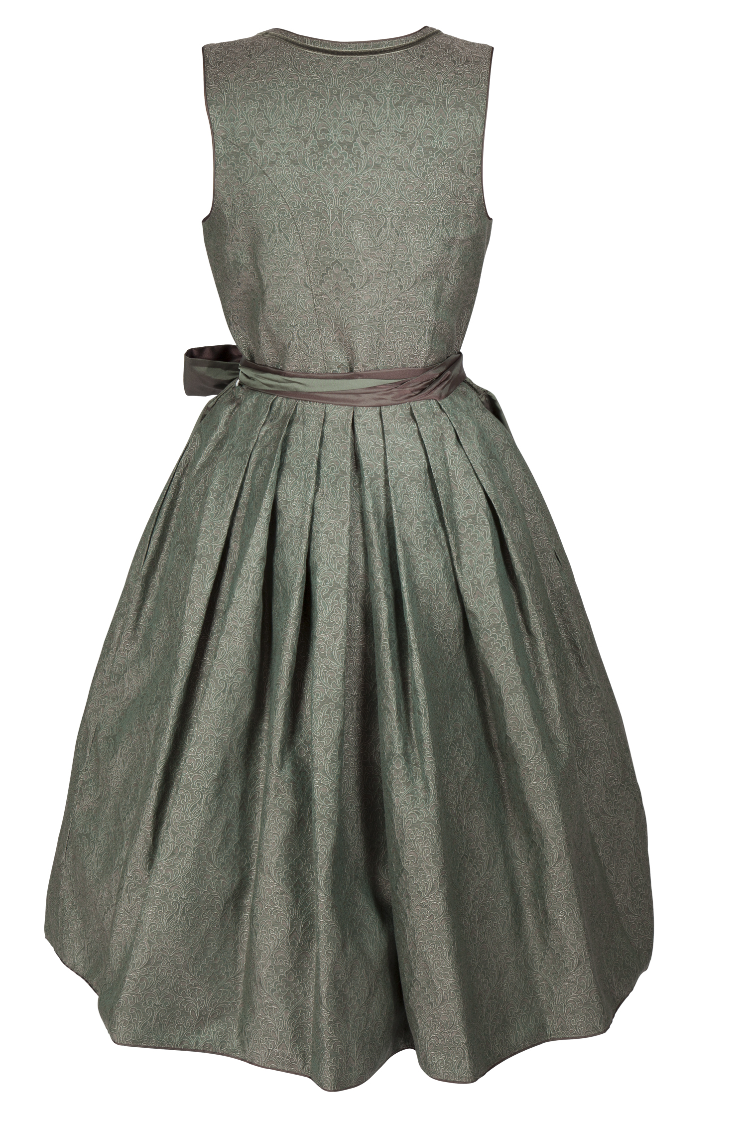 3098-0378-GN4-23-06-a0286 Extravagantes Schimmer-Dirndl in oliv - Rückansicht