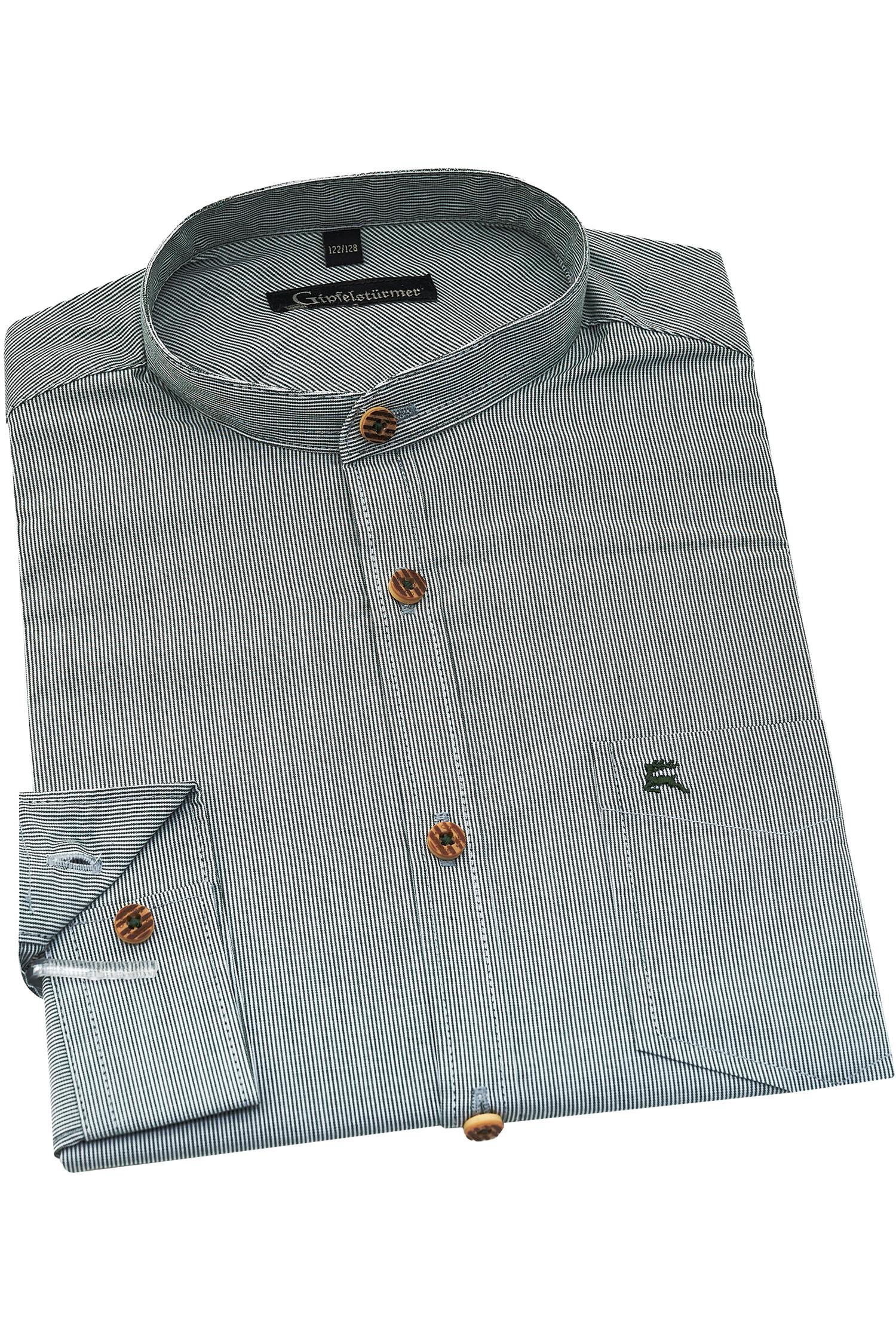 OS Trachten Kinderhemd in Grün/Weiß kariert