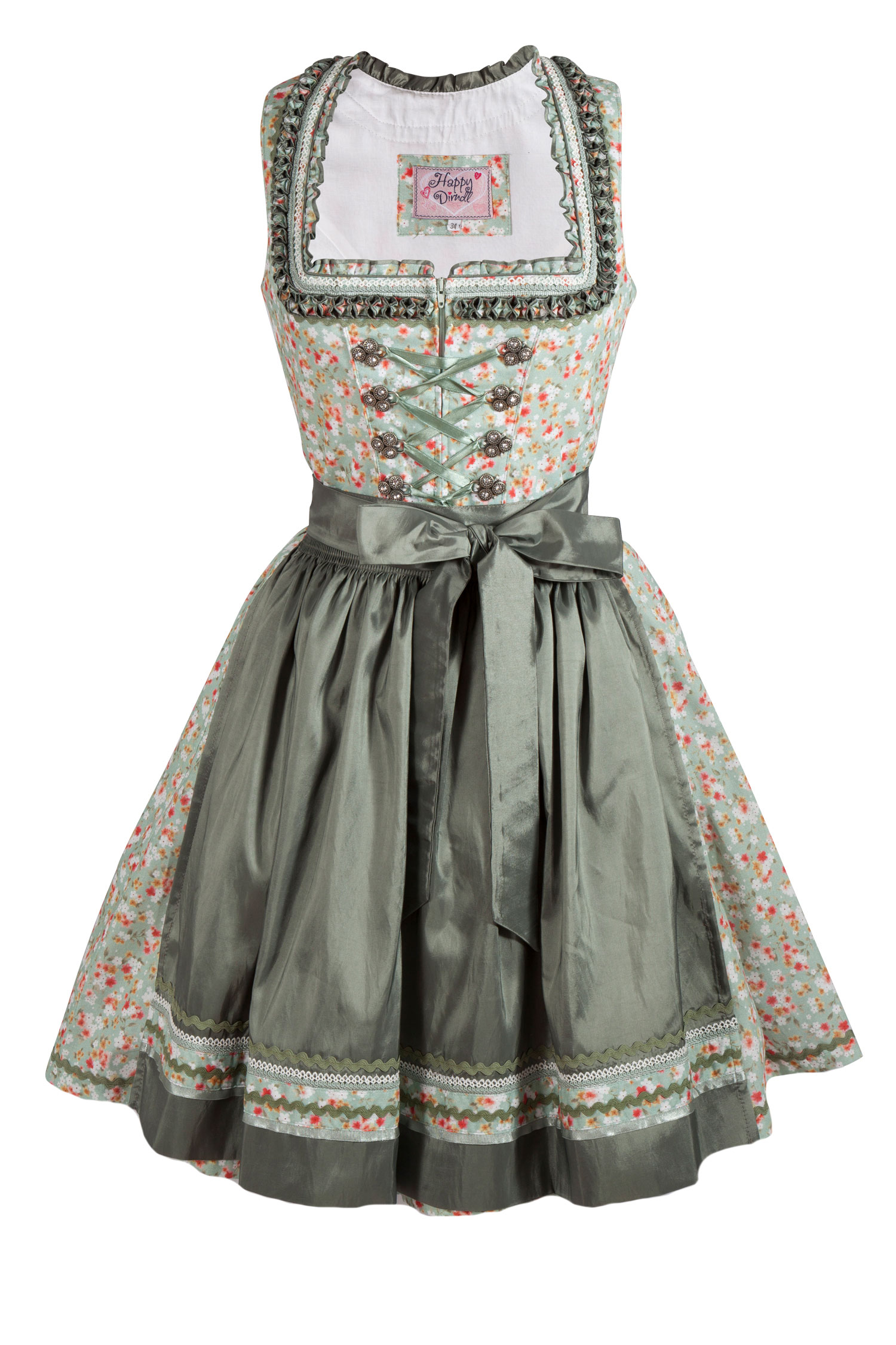 3051-1516-GN2-23-05-d6934 Fröhliches Dirndl in verschiedenen Grüntönen