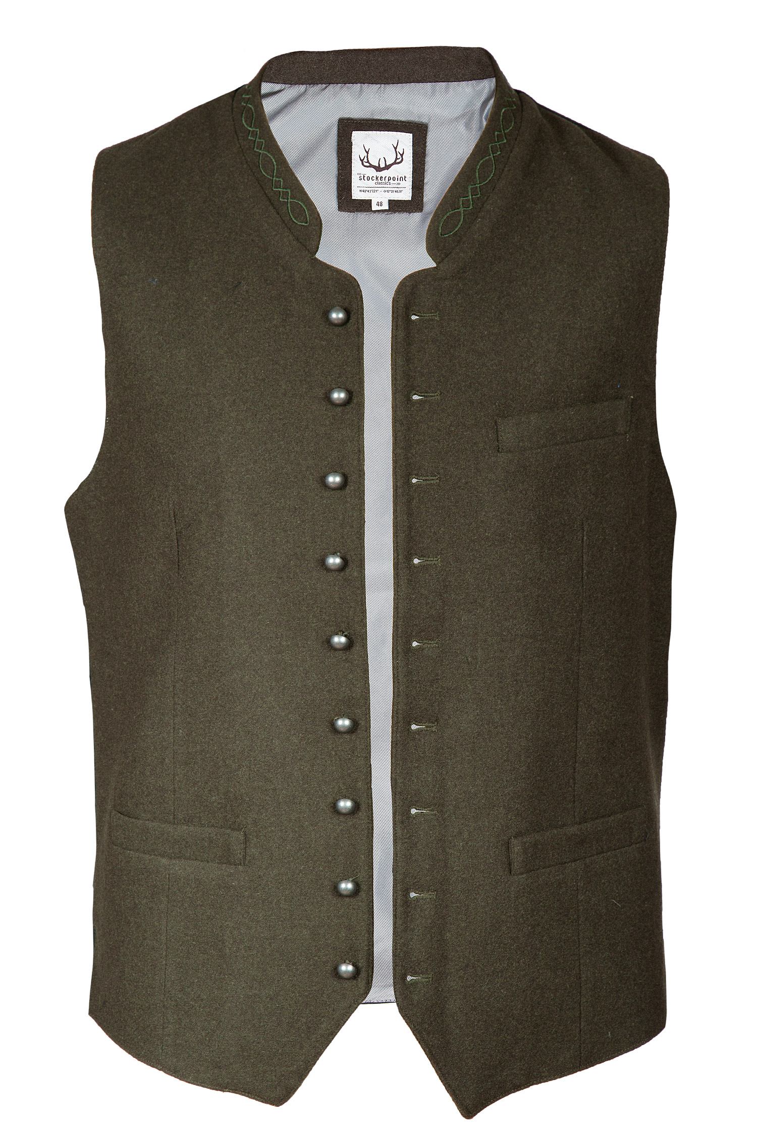 Trachtenweste Devito aus Loden in dunkelgrün Trachtenweste Devito aus Loden in dunkelgrün