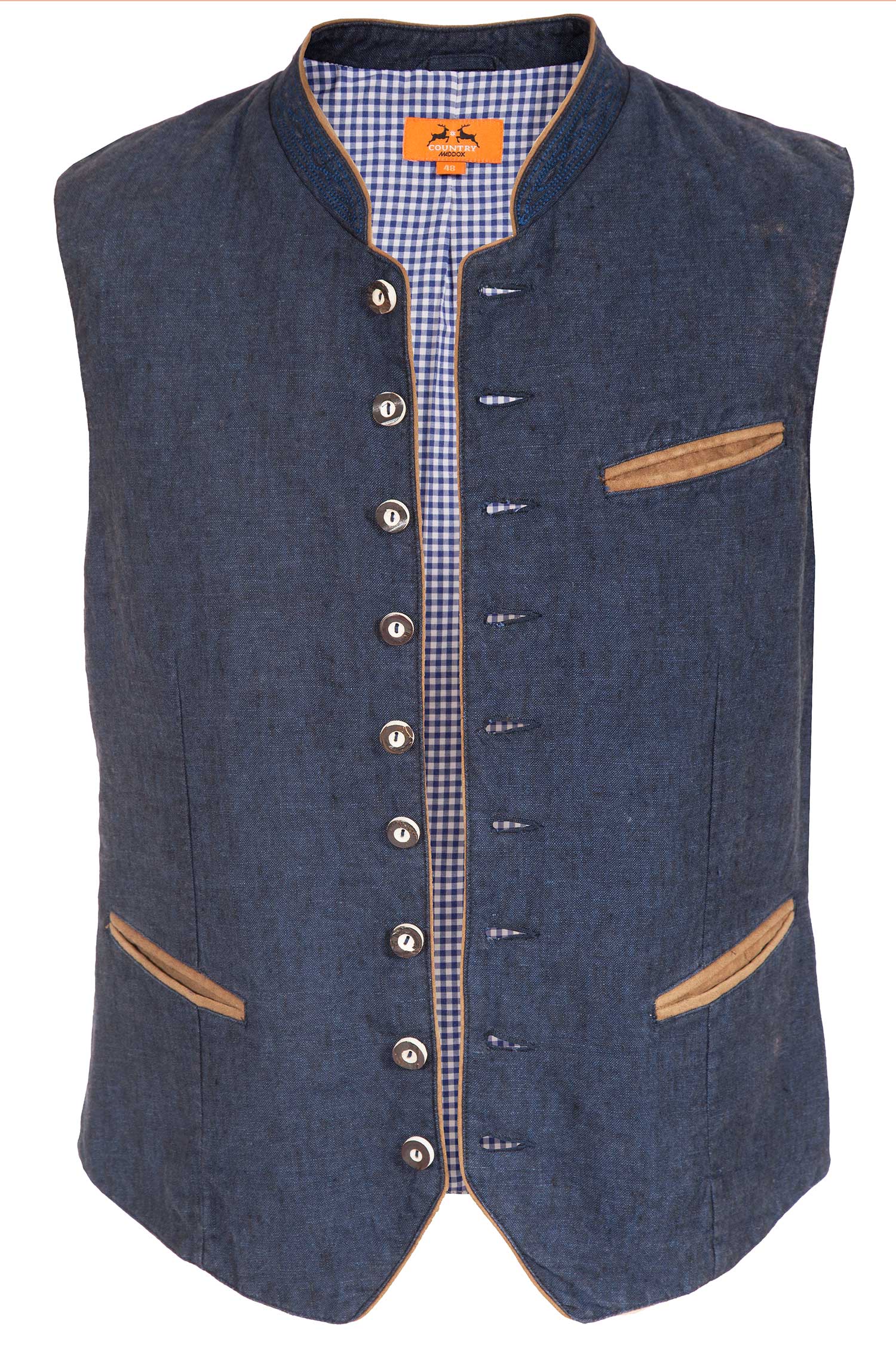 leinenweste-oliver-dunkelblau-1344-0039-bl7-18-08d-9453-a Trachtenweste aus Leinen in dunkelblau used Optik
