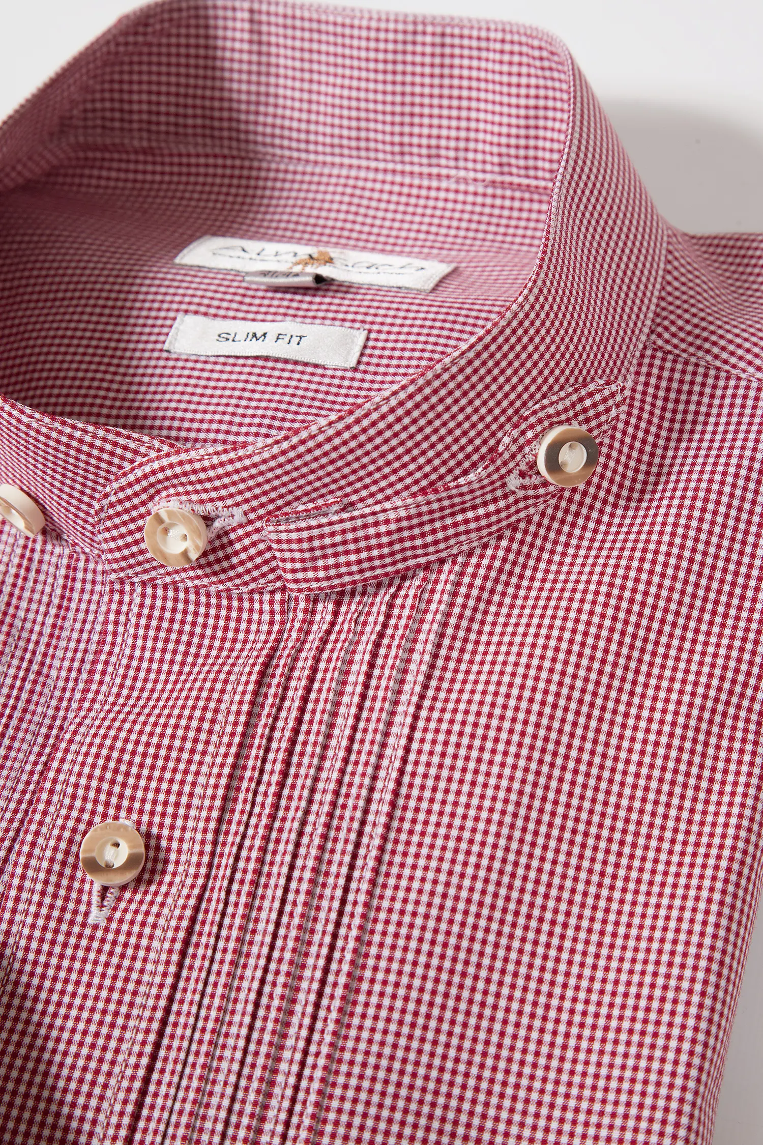 trachtenhemd-bordeaux-kariert-1519-0030-rt8-20-02b-4699-b Trachtenhemd klein kariert in Slim Fit bordeaux Kragen