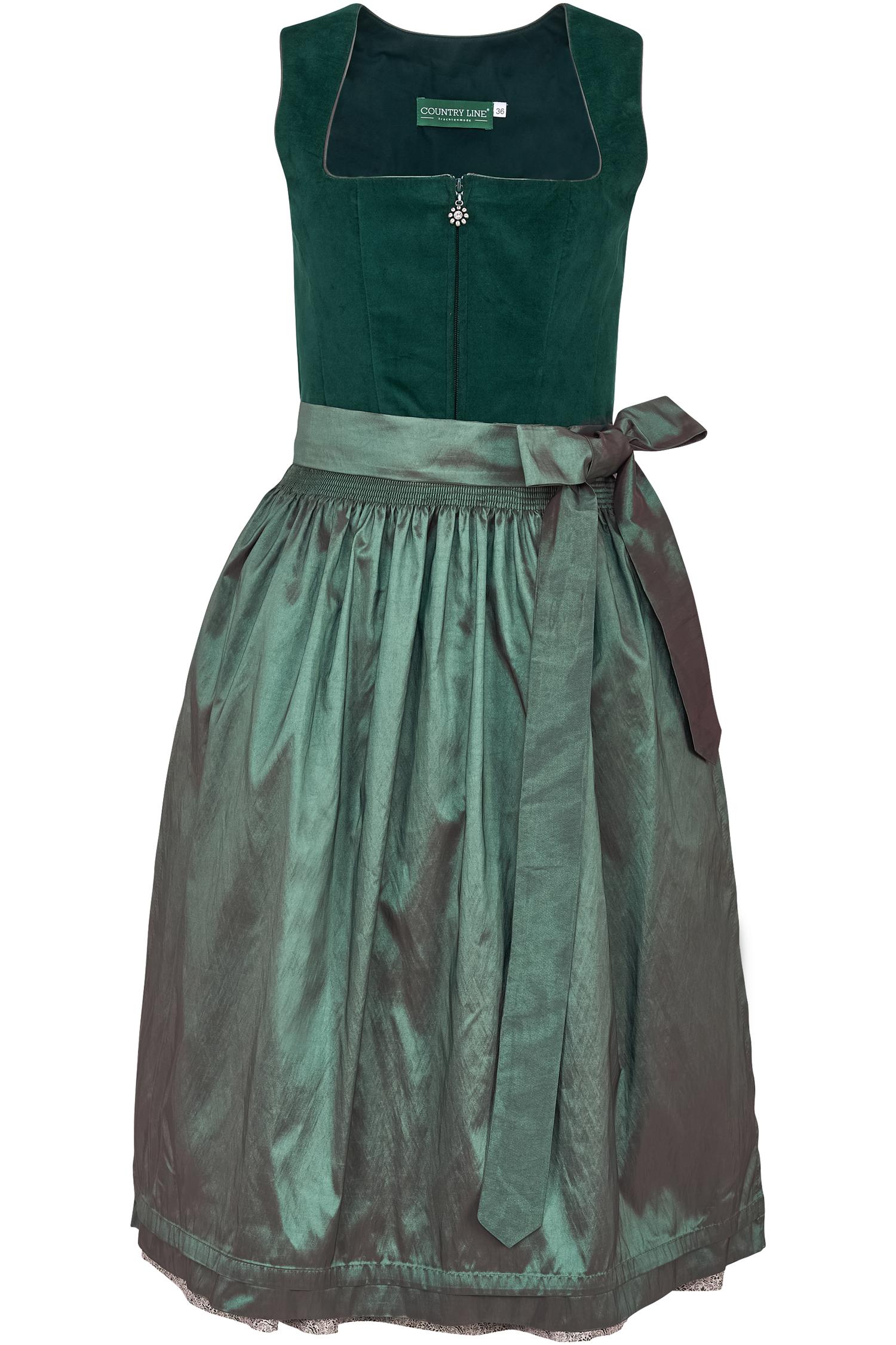 Dirndl von Country Line in Tannengrün Country Line Dirndl in Dunkelgrün